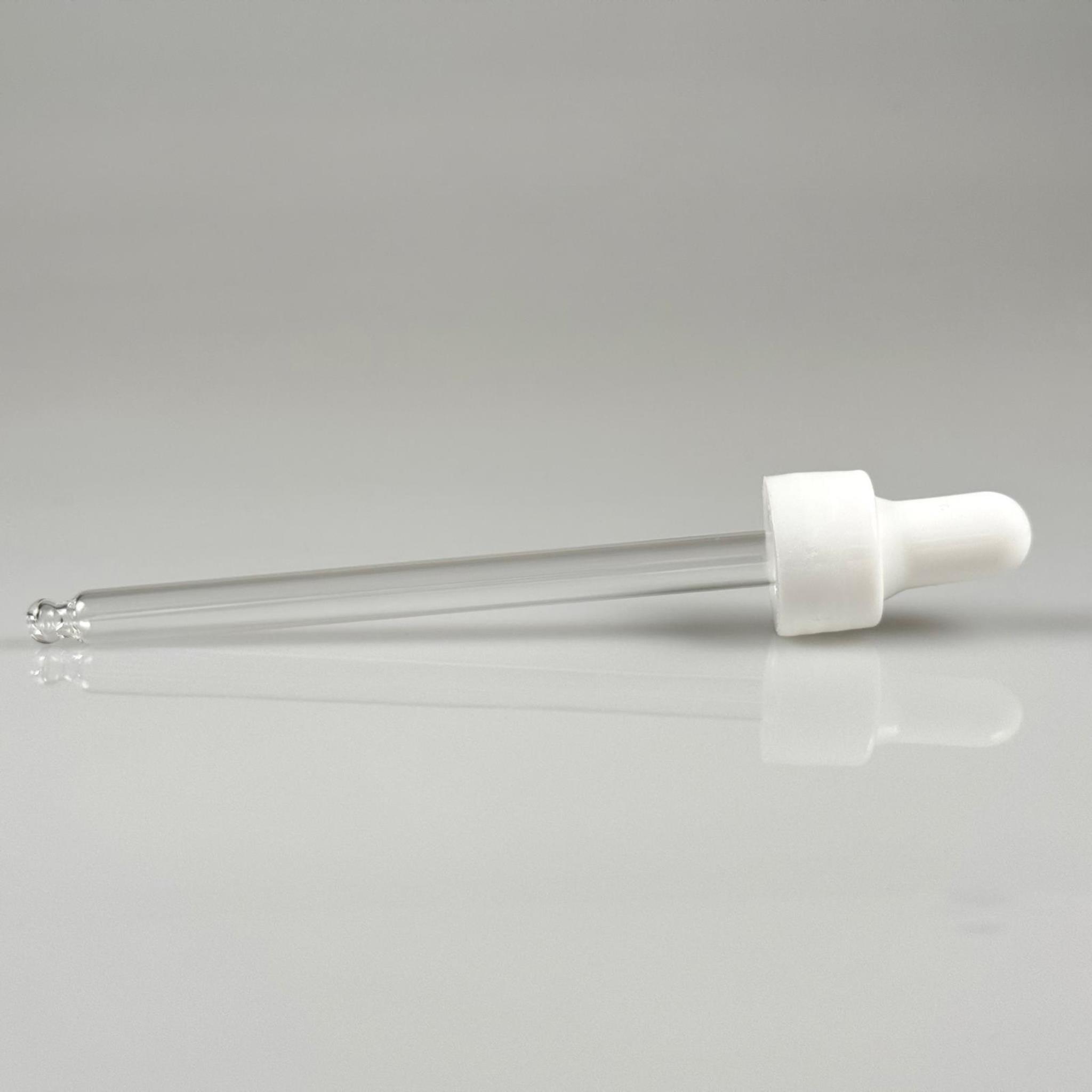 18 MM CAM DAMLALIKLI TAKIM - BEYAZ EMZİK +  DELİKLİ PLASTİK DÜZ BEYAZ KAPAK + 110 MM CAM PİPET