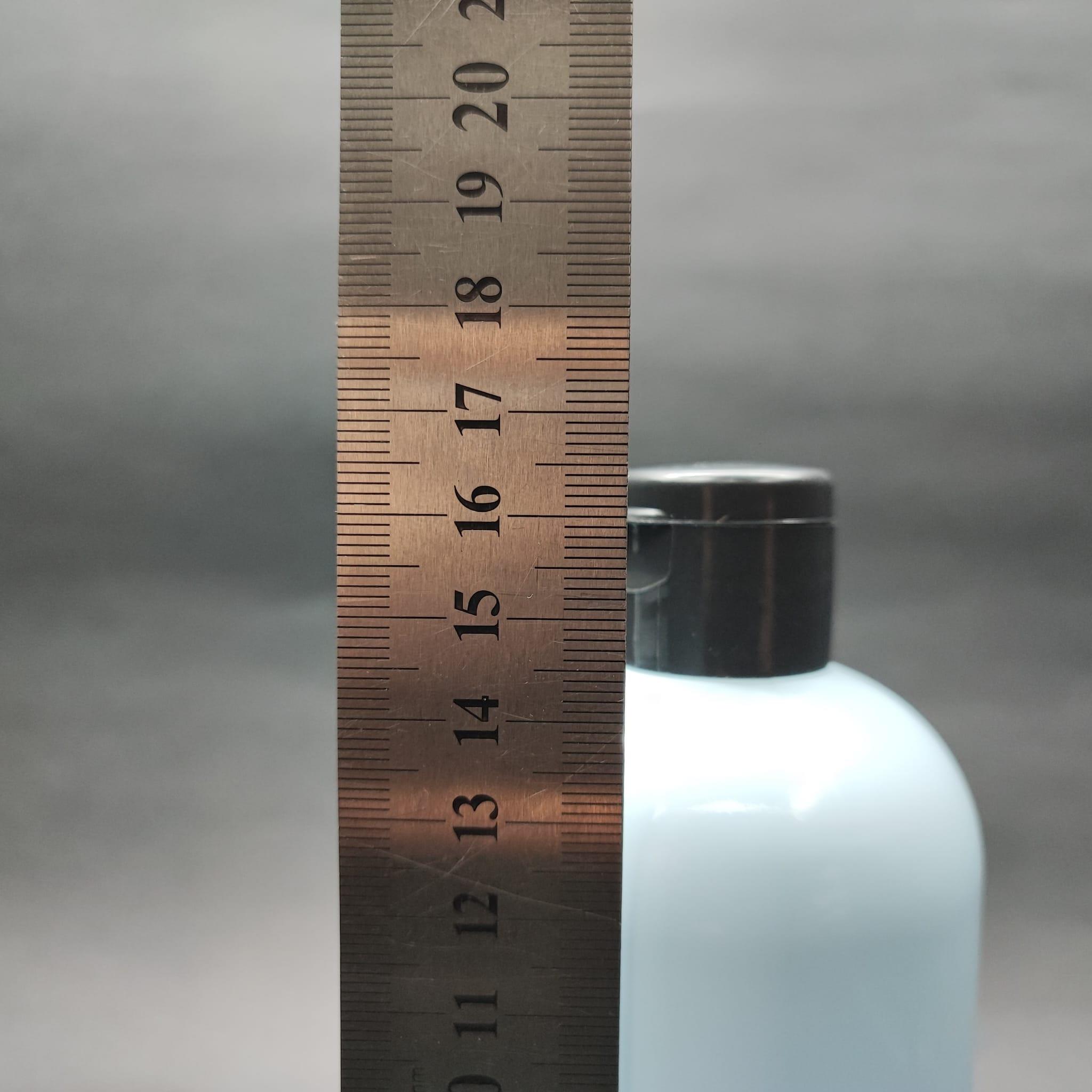 400 CC OVAL BOYUNLU SİLİNDİR PET ŞİŞE (30 GR) - SİYAH FLİPTOP ŞAMPUAN KAPAKLI - 400 ML PLASTİK ŞİŞE - BEBEK MAVİSİ