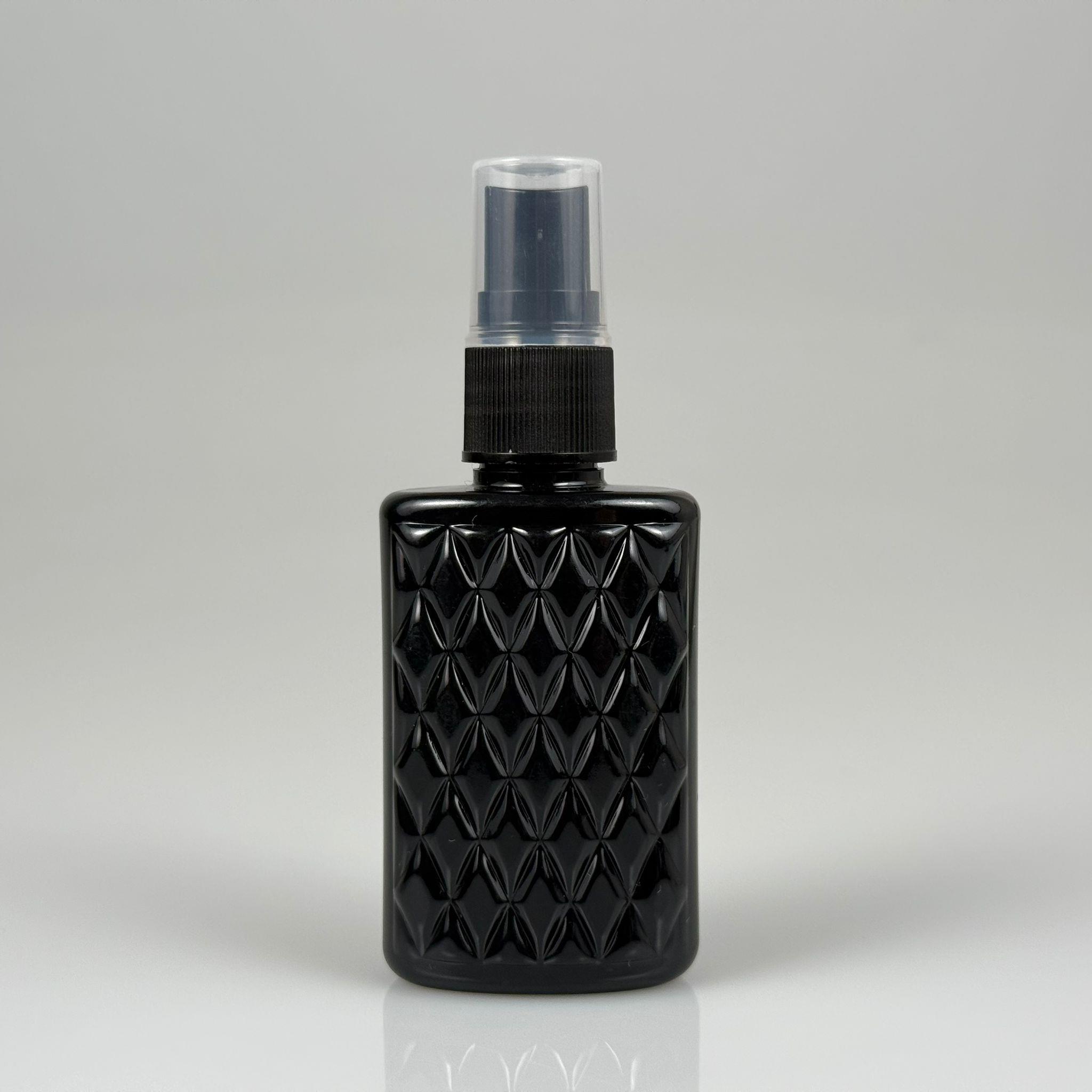 50 CC SİYAH PET KÖŞELİ PARFÜM ŞİŞESİ - SİYAH SPREYLİ - 50 ML PLASTİK PARFÜM - KOLONYA ŞİŞESİ