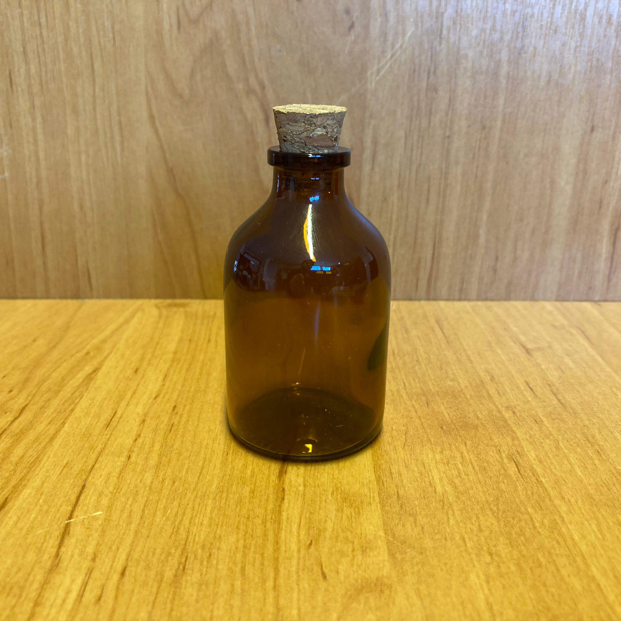 50 CC AMBER MANTAR TIPALI CAM ŞİŞE - MANTAR TIPALI KAHVERENGİ CAM ŞİŞE 50 ML