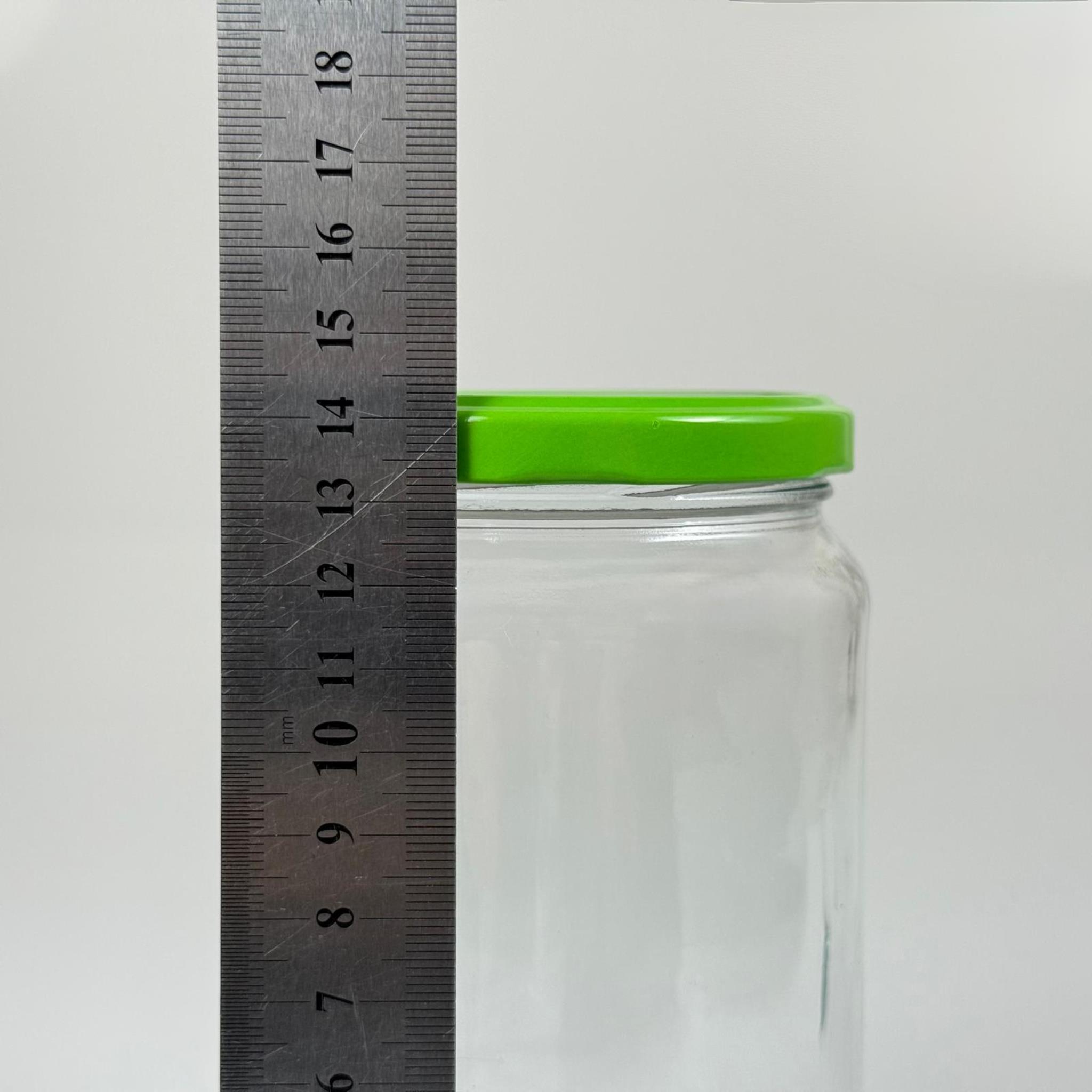 720 CC CAM KAVANOZ - AÇIK YEŞİL METAL KAPAKLI - 720 ML CAM KAVANOZ