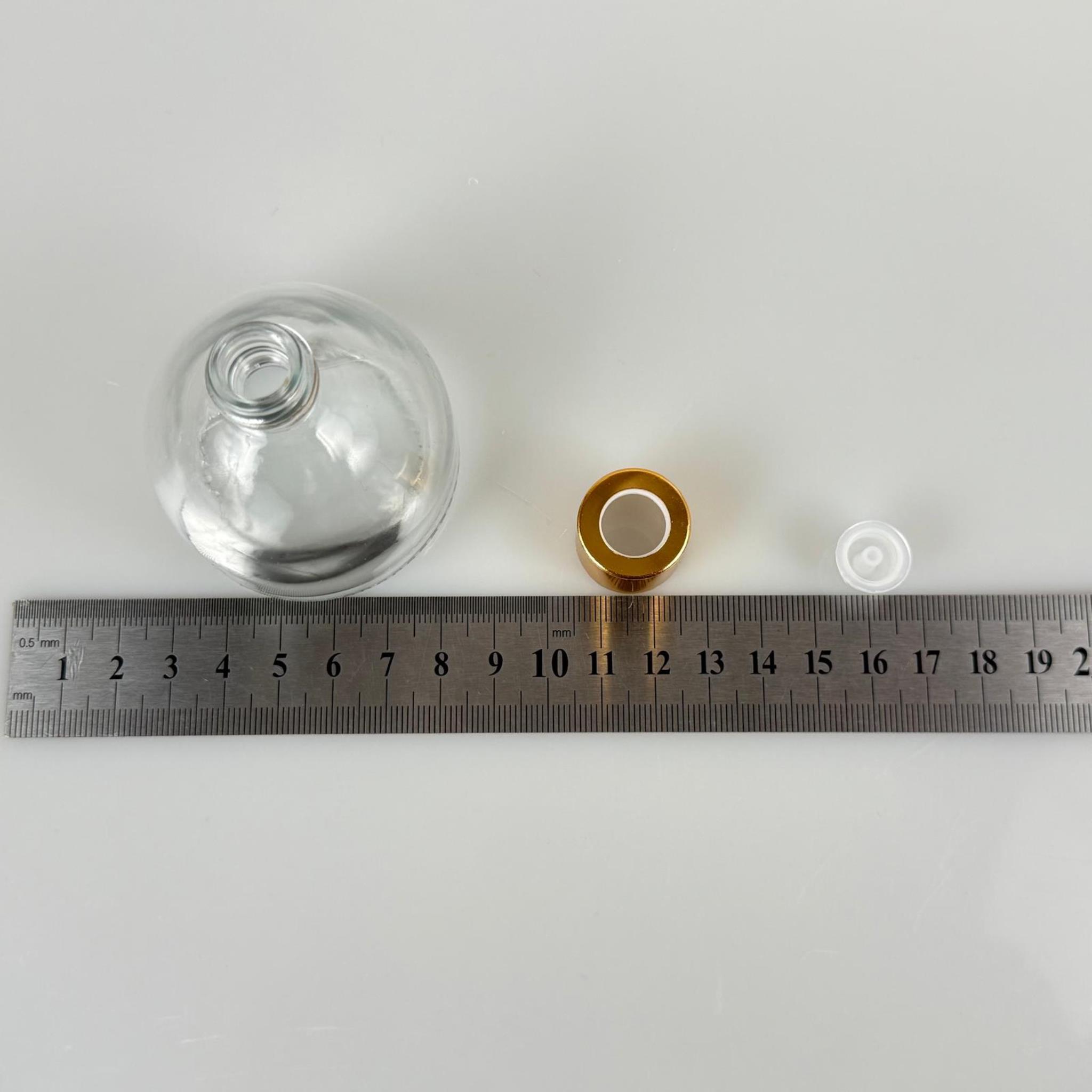 KUBBE MODEL CAM KOLONYA ŞİŞESİ + METAL GOLD KAPAK + TIPA - 50 ML - HEDİYELİK KOLONYA ŞİŞELERİ