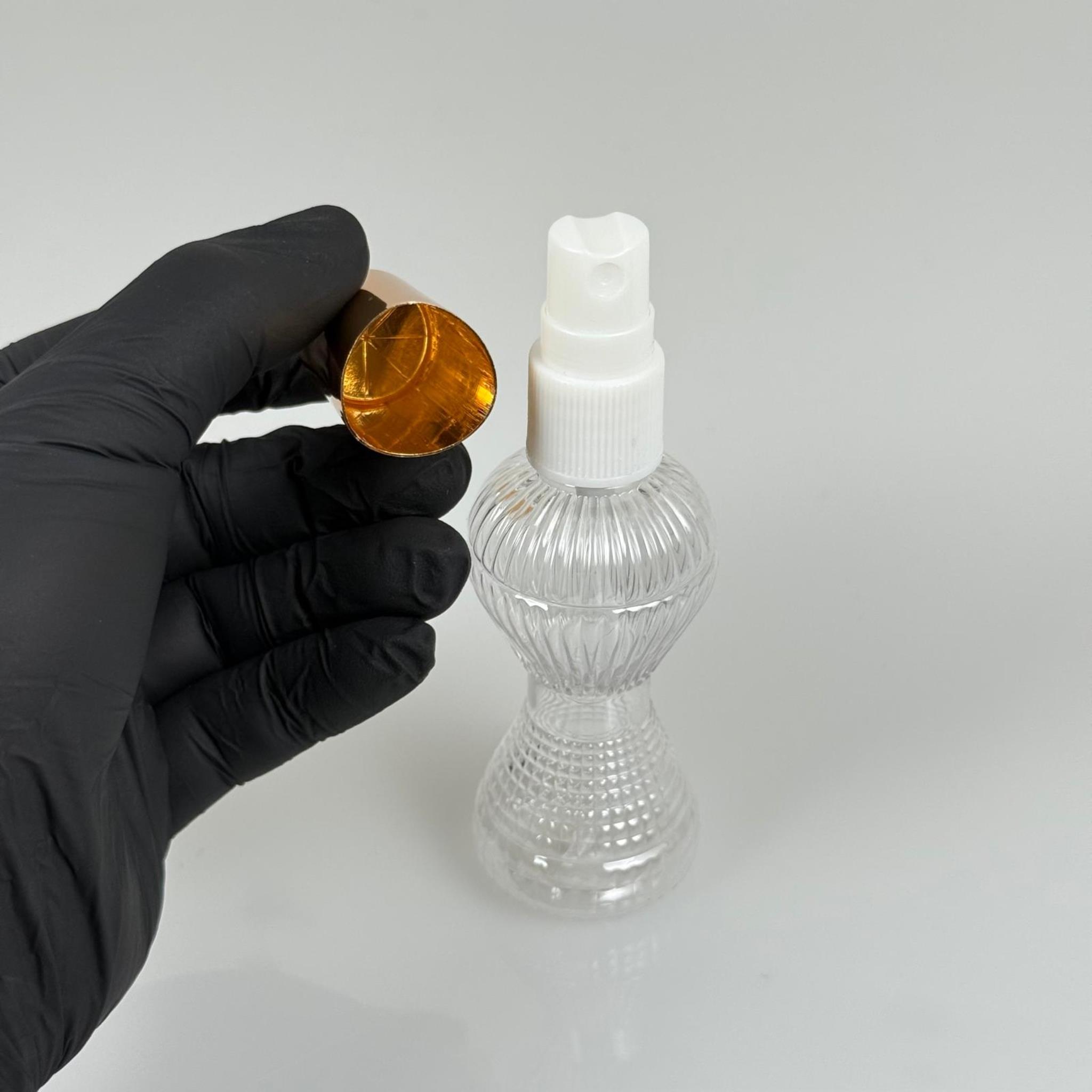 50 ML PET KOLONYA, PARFÜM VB ŞİŞELERİ - METAL ALÜMİNYUM GOLD KAPAK + VİDALI SPREY + 50 CC PIRLANTA ŞİŞE SET TAKIM
