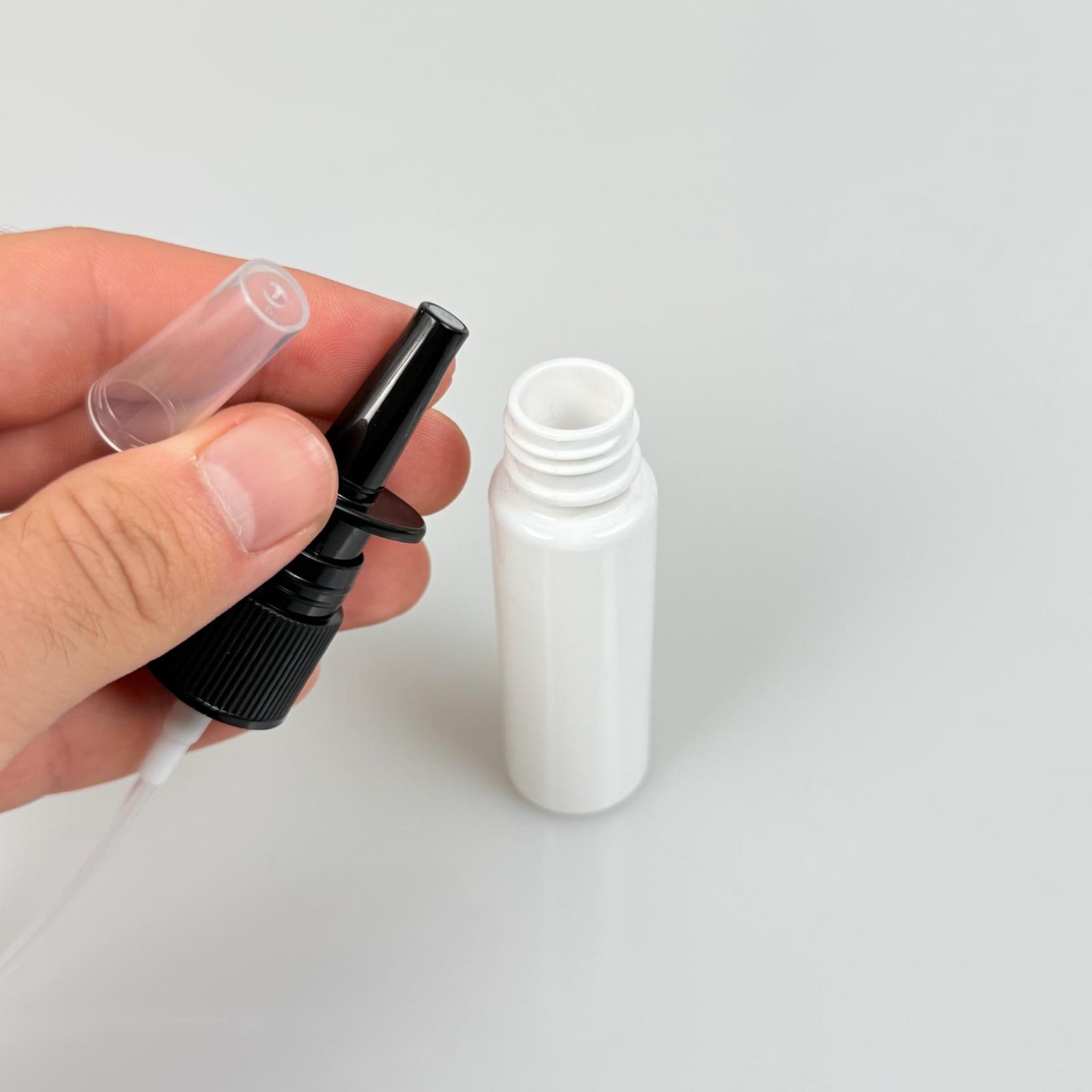 20 CC BEYAZ PET ŞİŞE- SİYAH NAZAL BURUN SPREYLİ 20 ML PLASTİK ŞİŞE