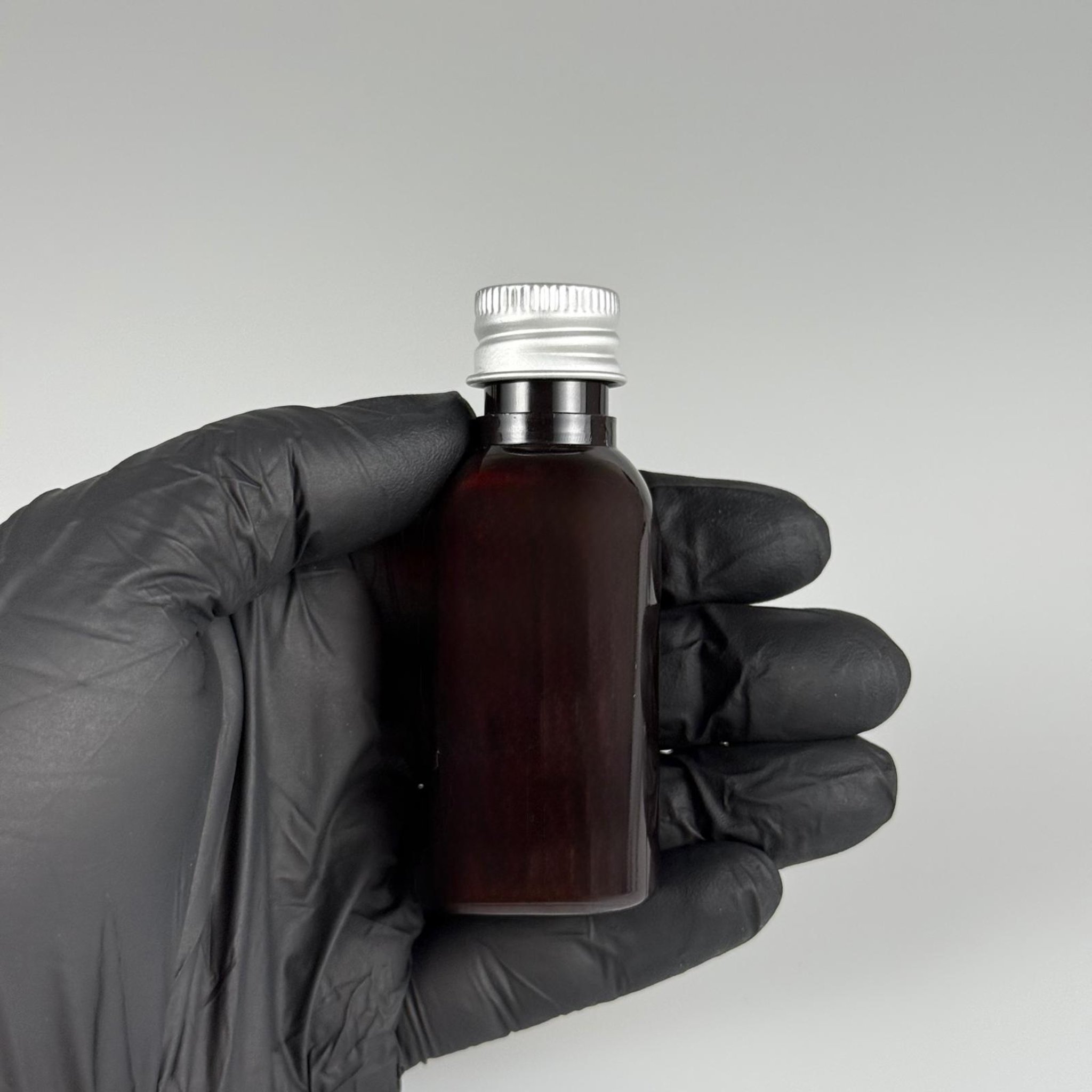 35 CC AMBER PET ŞİŞE - KÖPÜK CONTALI GÜMÜŞ ALÜMİNYUM METAL KAPAKLI TAKIM - 35 ML KAHVERENGİ PET ŞİŞE