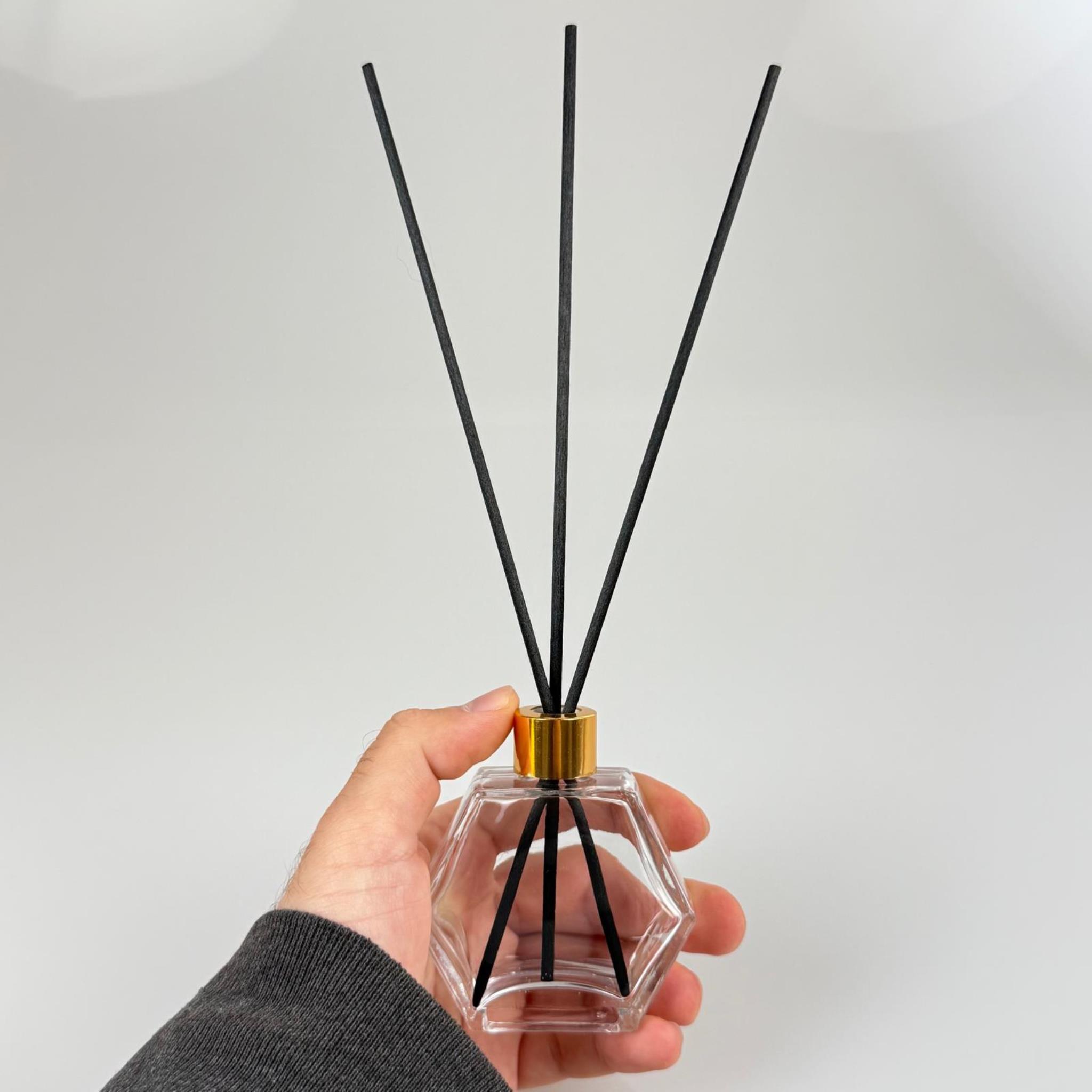 ALTIGEN MODEL CAM BAMBU ODA KOKUSU ŞİŞESİ + METAL GOLD KAPAK + TIPA + 3 ADET FİBER BAMBU ÇUBUK - 50 ML SET TAKIM - HEDİYELİK PROMOSYON DİFFUSER ŞİŞELERİ