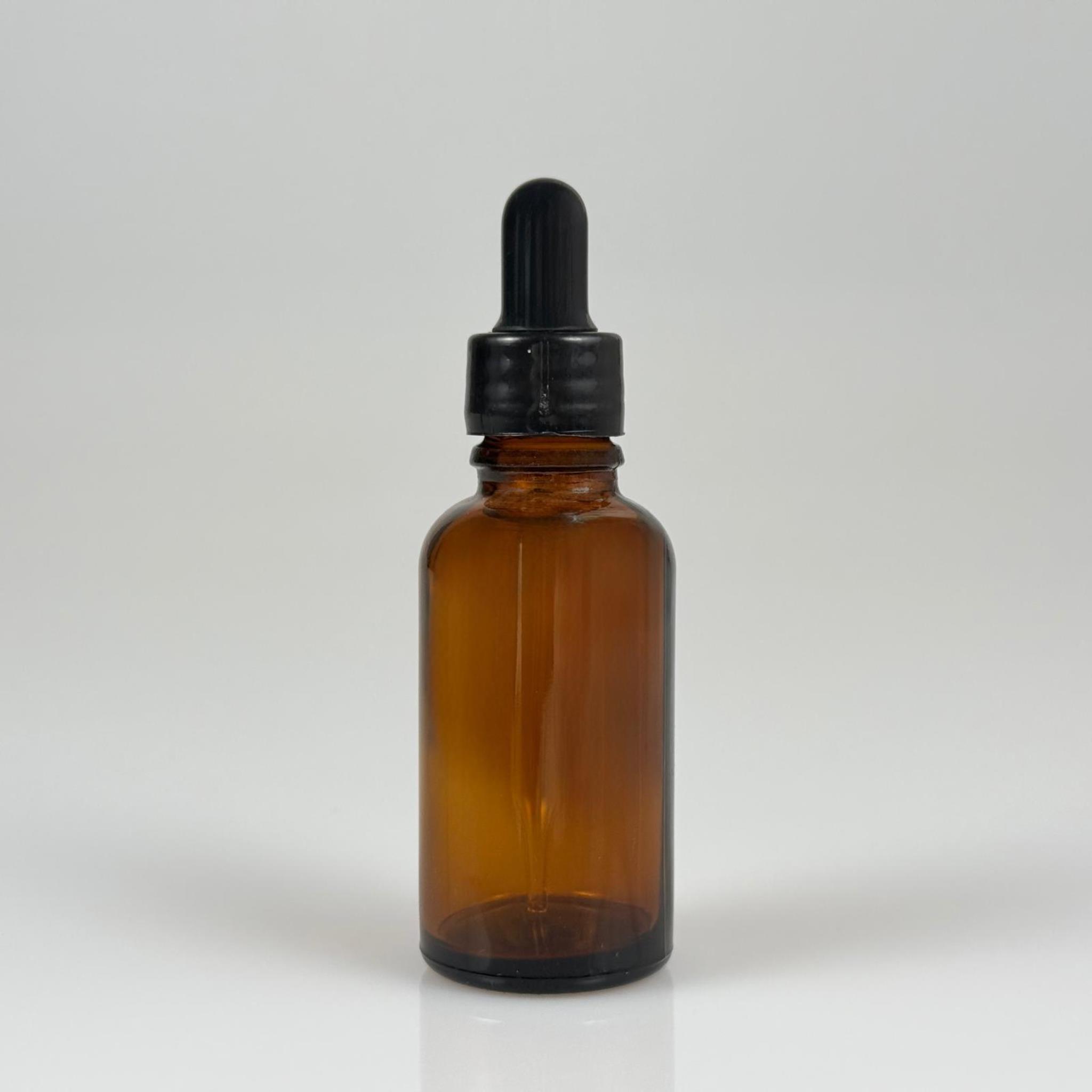 30 CC AMBER İNCE UÇLU CAM DAMLALIKLI ŞİŞE - SİYAH EMZİK + SİYAH DÜZ KAPAK + CAM PİPET TAKIM - 30 ML KAHVERENGİ DAMLALIKLI ŞİŞE SETİ