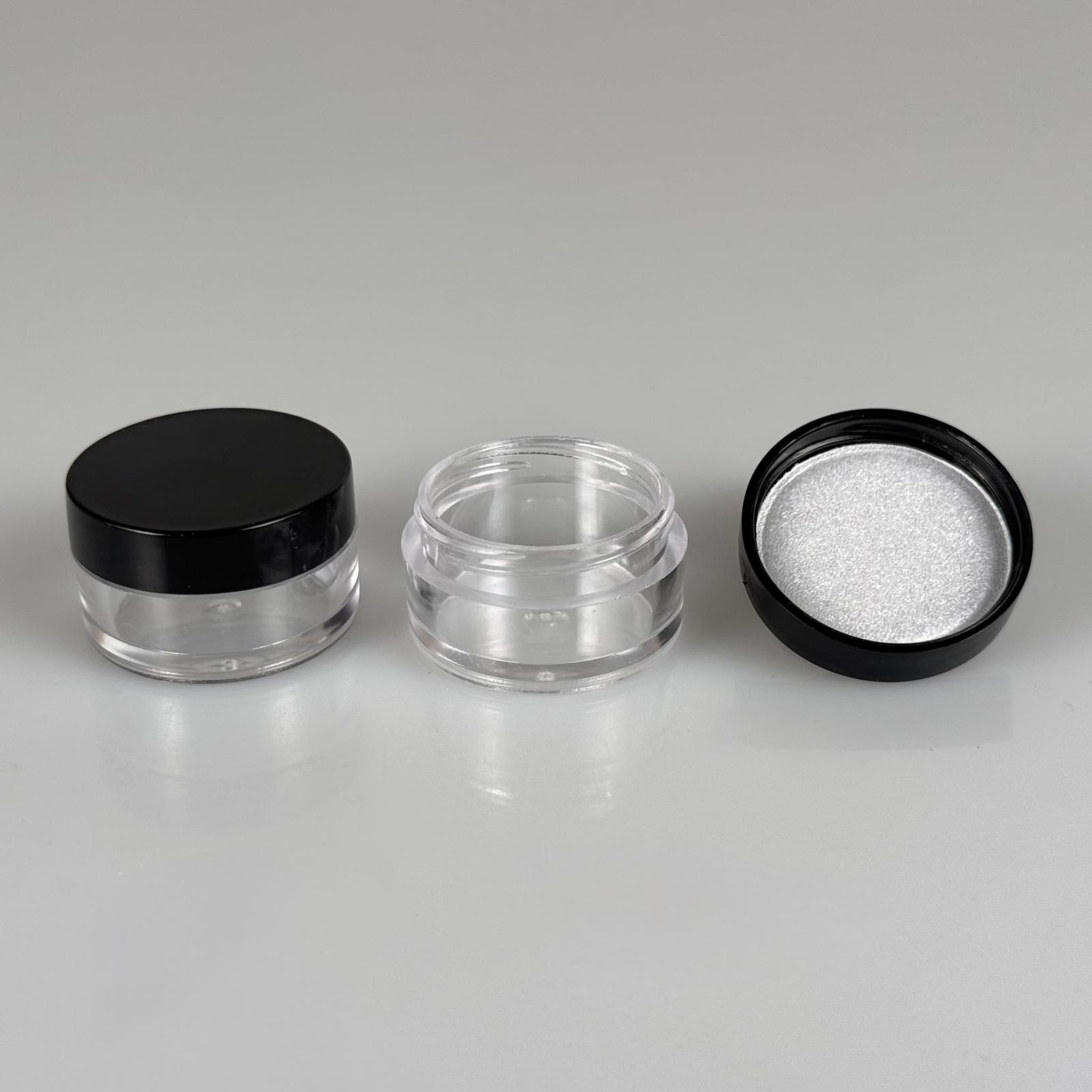 5 CC ŞEFFAF MİKA KREM KAVANOZU - SİYAH KAPAKLI + SIZDIRMAZ KÖPÜK CONTALI - 5 ML MİKA KREM KAVANOZU - UFAK PLASTİK KAVANOZ - AKRİLİK KAVANOZ - KÜÇÜK KAVANOZ - MİNİ AMBALAJ