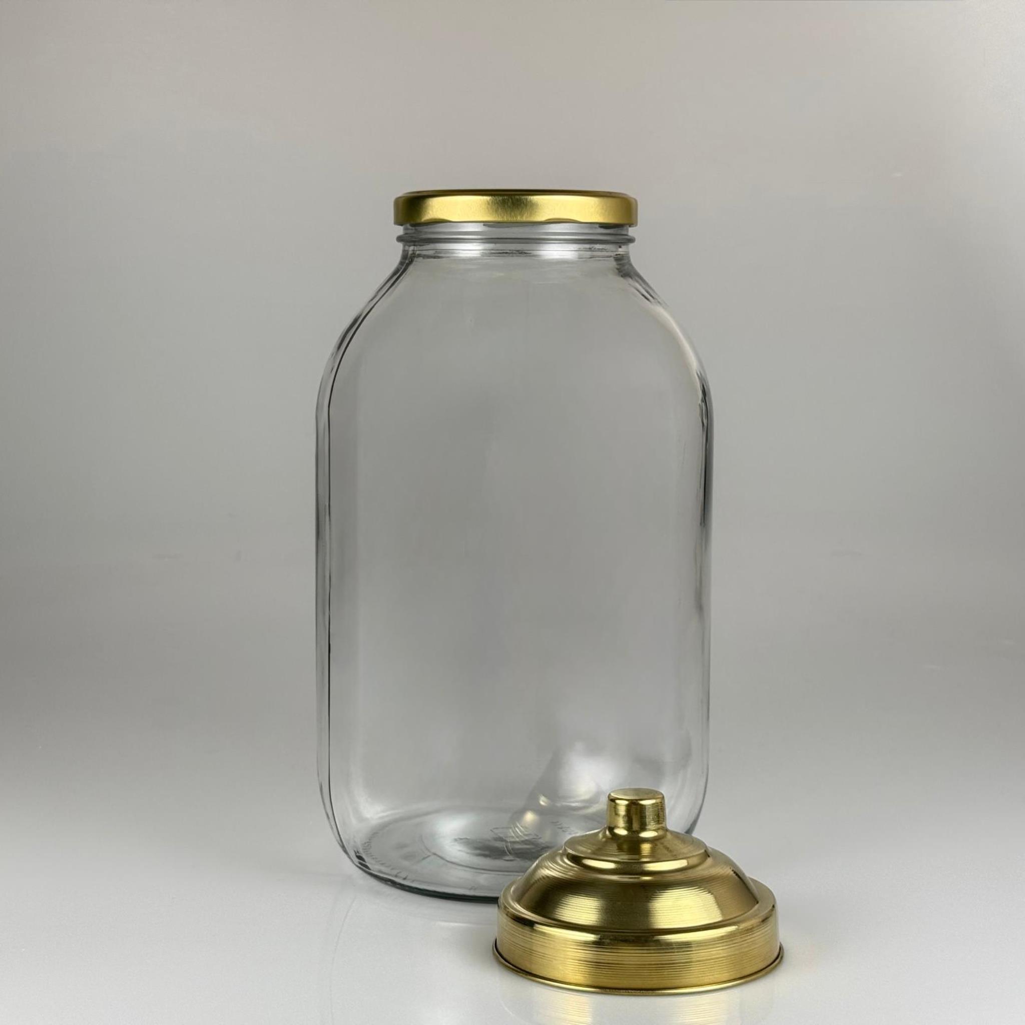 AKTAR, BAKKALİYE, TEŞHİR İÇİN NOSTALJİ PİRİNÇ KAPAKLI CAM KAVANOZ - 5000 ML