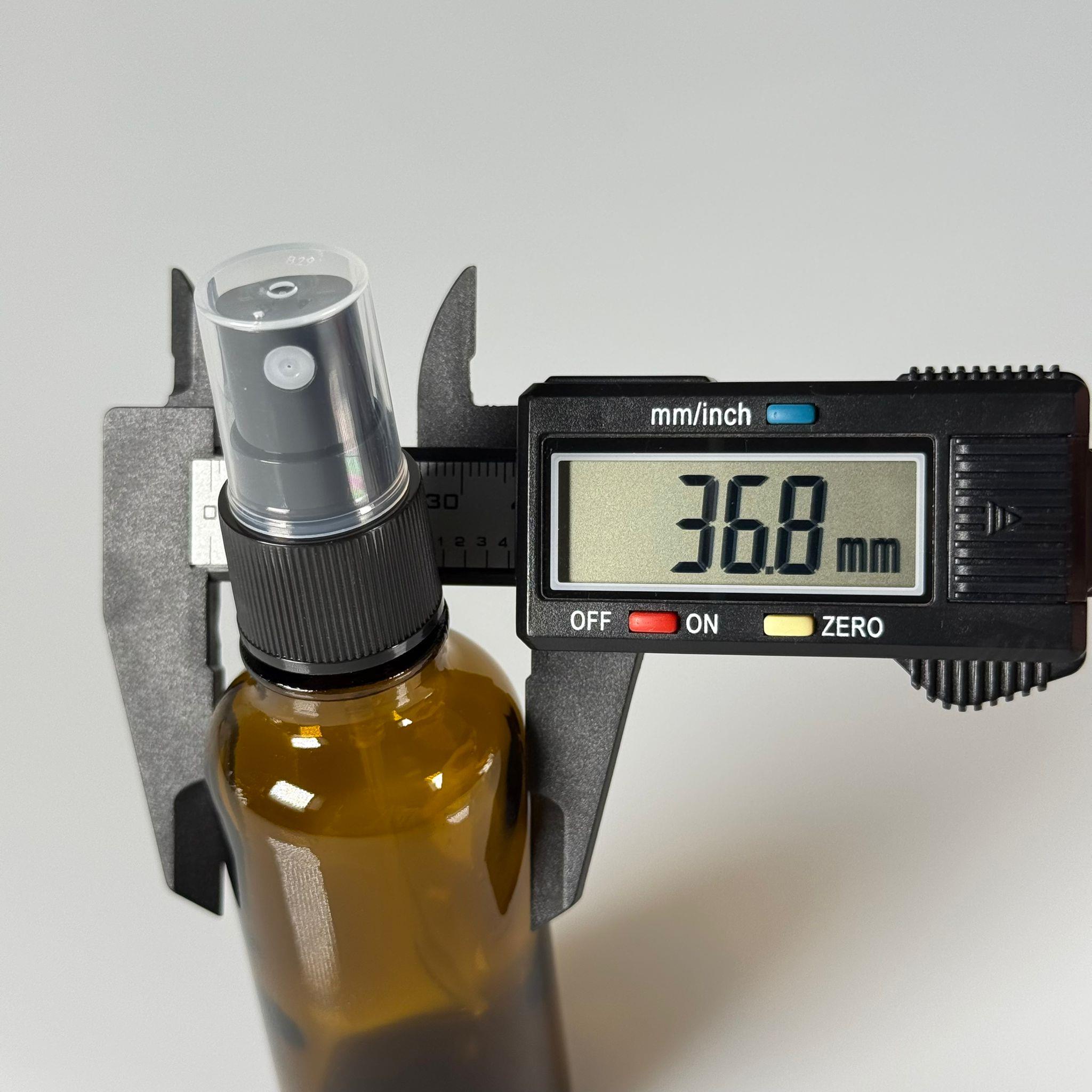 50 CC AMBER KAHVERENGİ CAM ŞİŞE + SİYAH SPREY VALF