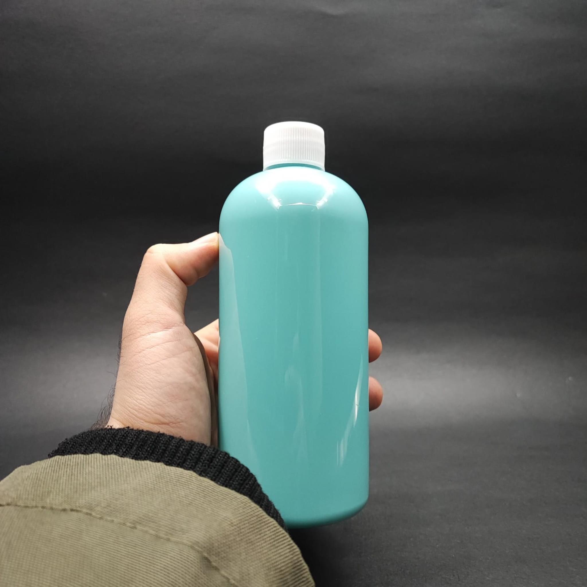 400 CC OVAL BOYUNLU SİLİNDİR PET ŞİŞE (30 GR) - CONTALI BEYAZ KAPAKLI - 400 ML PLASTİK ŞİŞE - TURKUAZ
