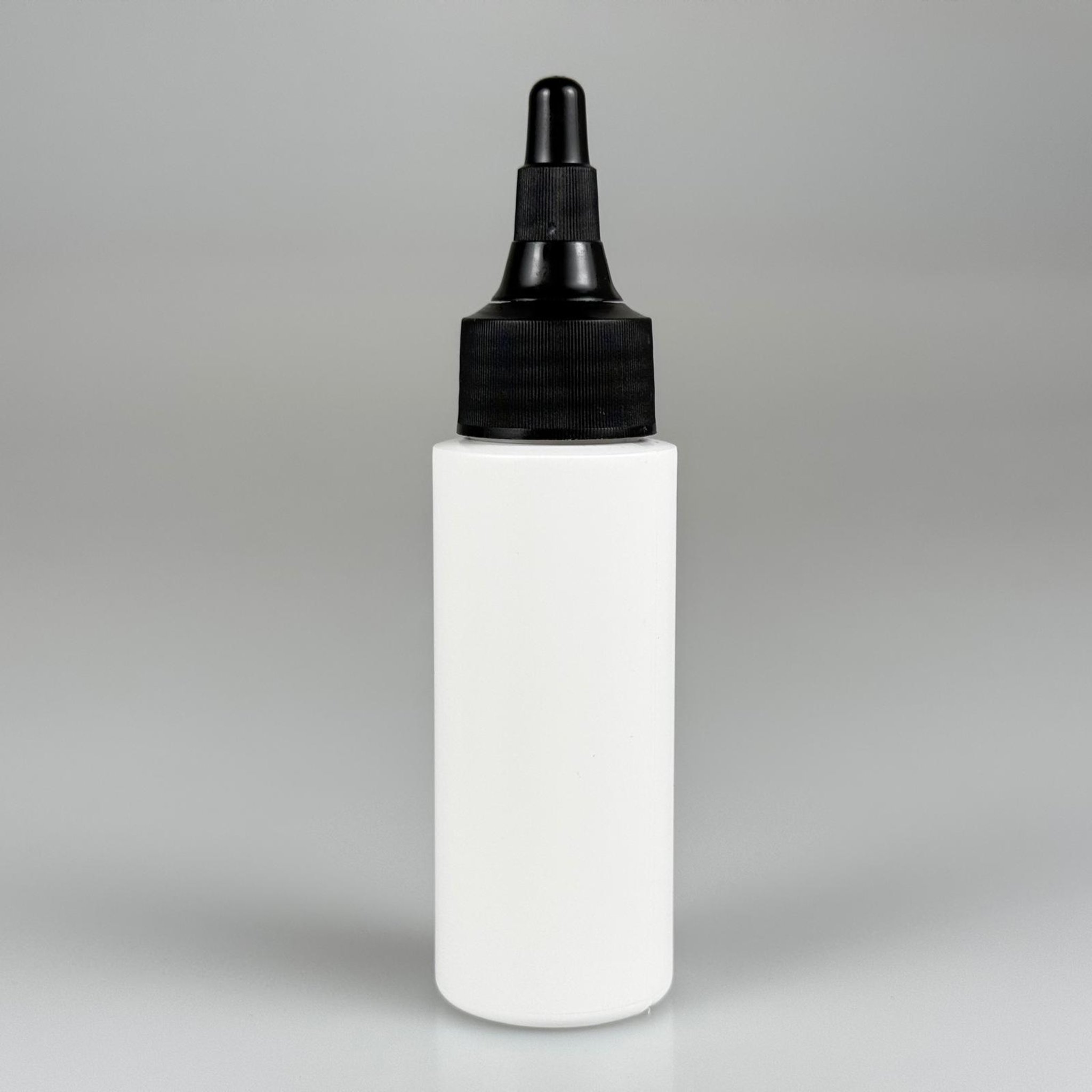 YAĞ, SOS, ACI SOS, SİRKE, SRIRACHA, MÜREKKEP, TUTKAL AKITICI VB BOŞ ŞİŞELERİ - SİYAH SİVRİ ASANSÖR AKITICI KAPAK + 50 ML BEYAZ POLİETİLEN PLASTİK ŞİŞE TAKIM
