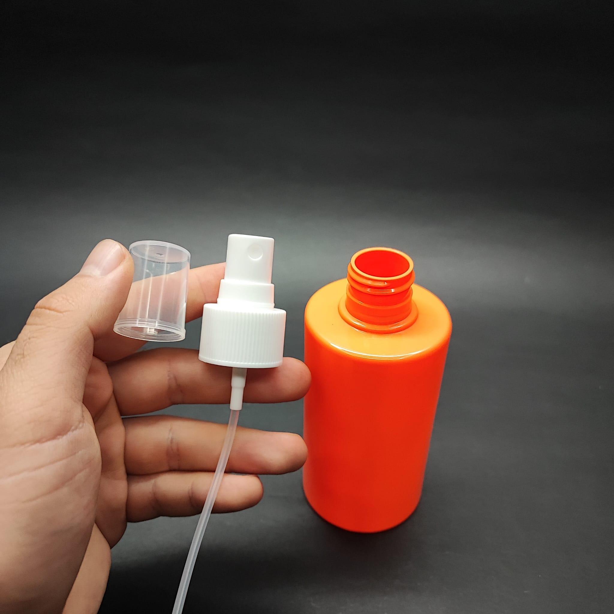 200 CC KÜT BOYUNLU SİLİNDİR PET ŞİŞE (24 GR) - BEYAZ SPREYLİ - 200 ML PLASTİK ŞİŞE - TURUNCU