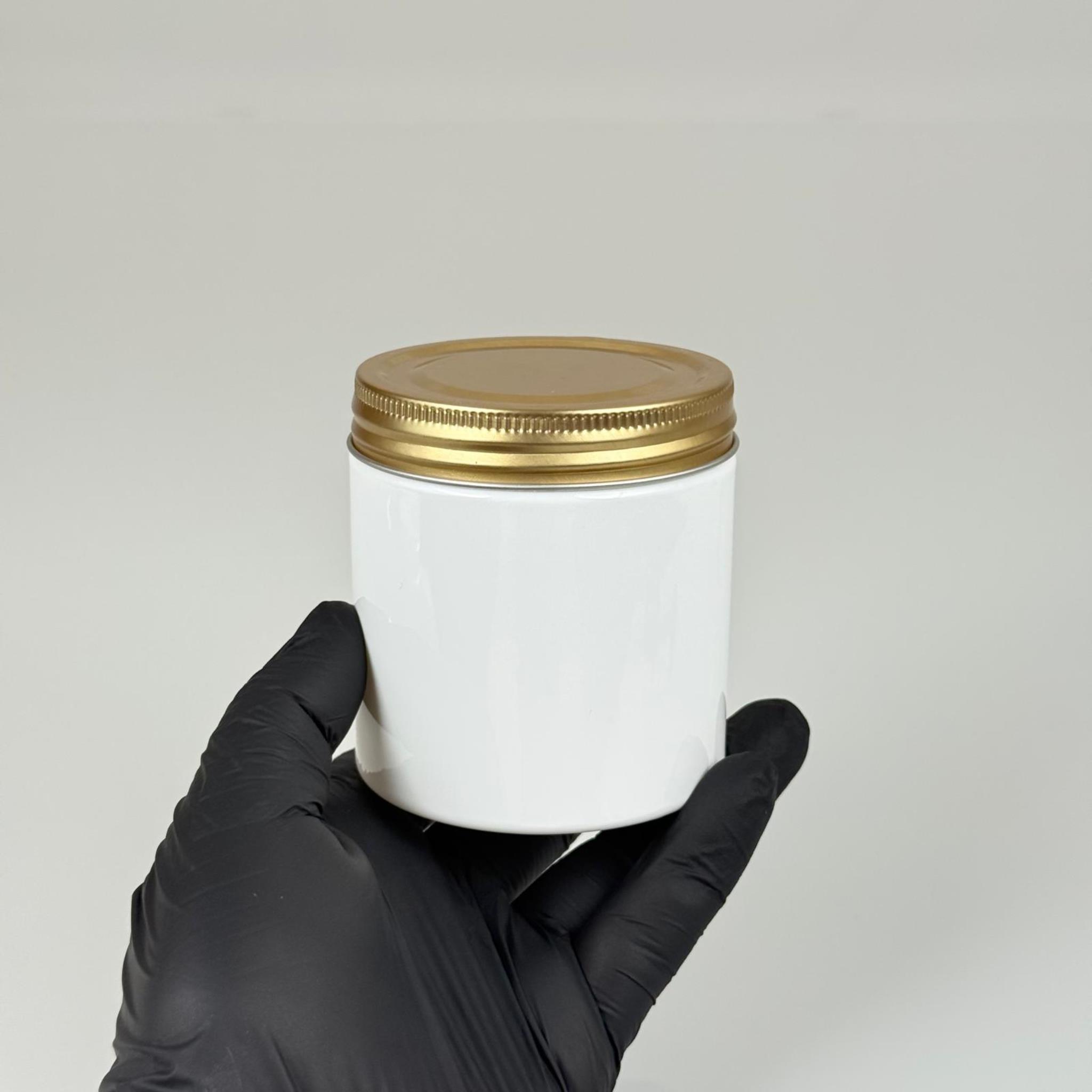 250 ML SERT PET KAVANOZ + GOLD METAL KAPAK + İÇ TIPA - 250 CC KALIN BEYAZ PLASTİK KAVANOZ GOLD METAL KAPAKLI İÇ TIPALI TAKIM - KREM KAVANOZLARI