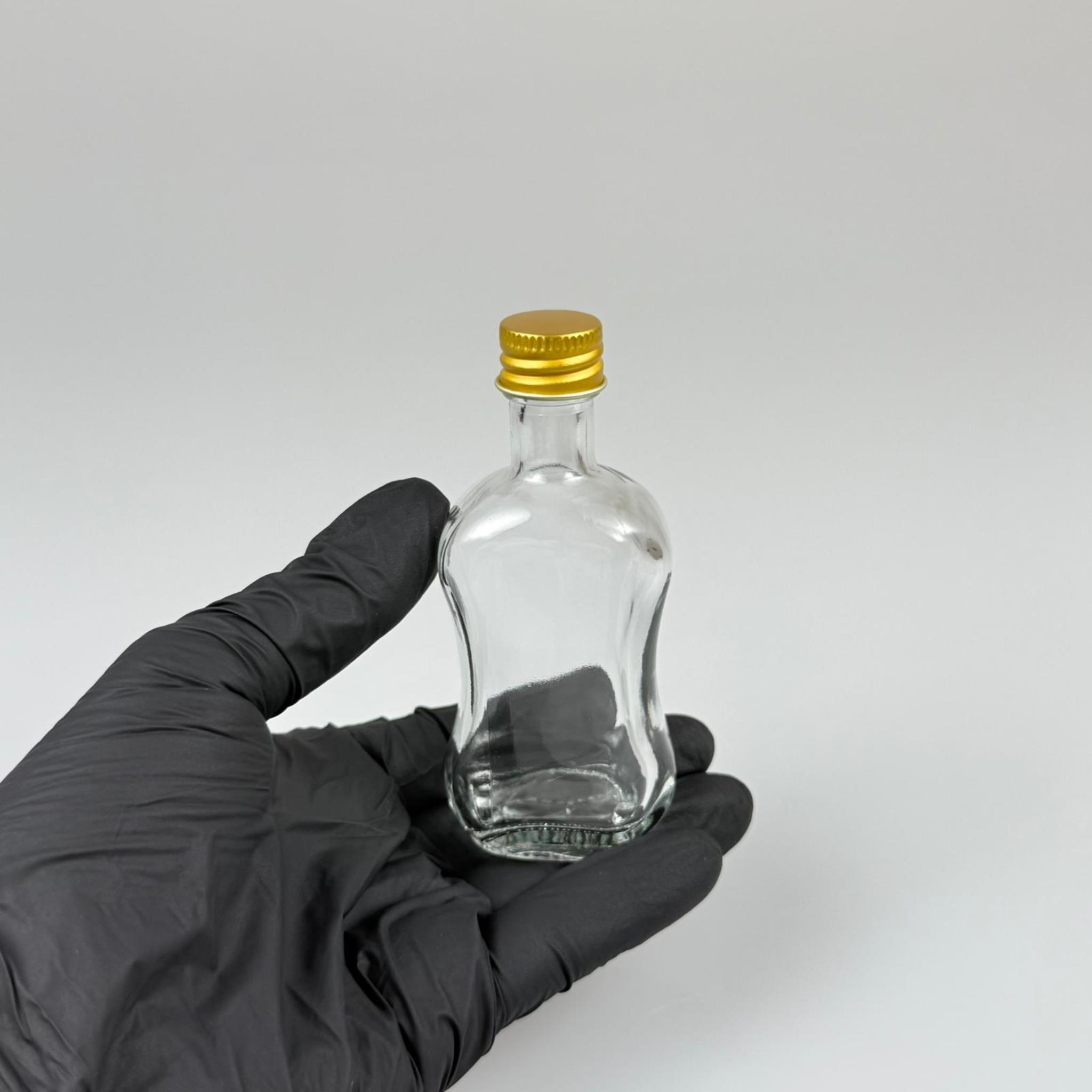 50 CC BOĞAZLI İNCE BELLİ CAM ŞİŞE - GOLD METAL KAPAKLI KOLONYA TIPALI - 50 ML PRESTİJLİ ŞİŞE