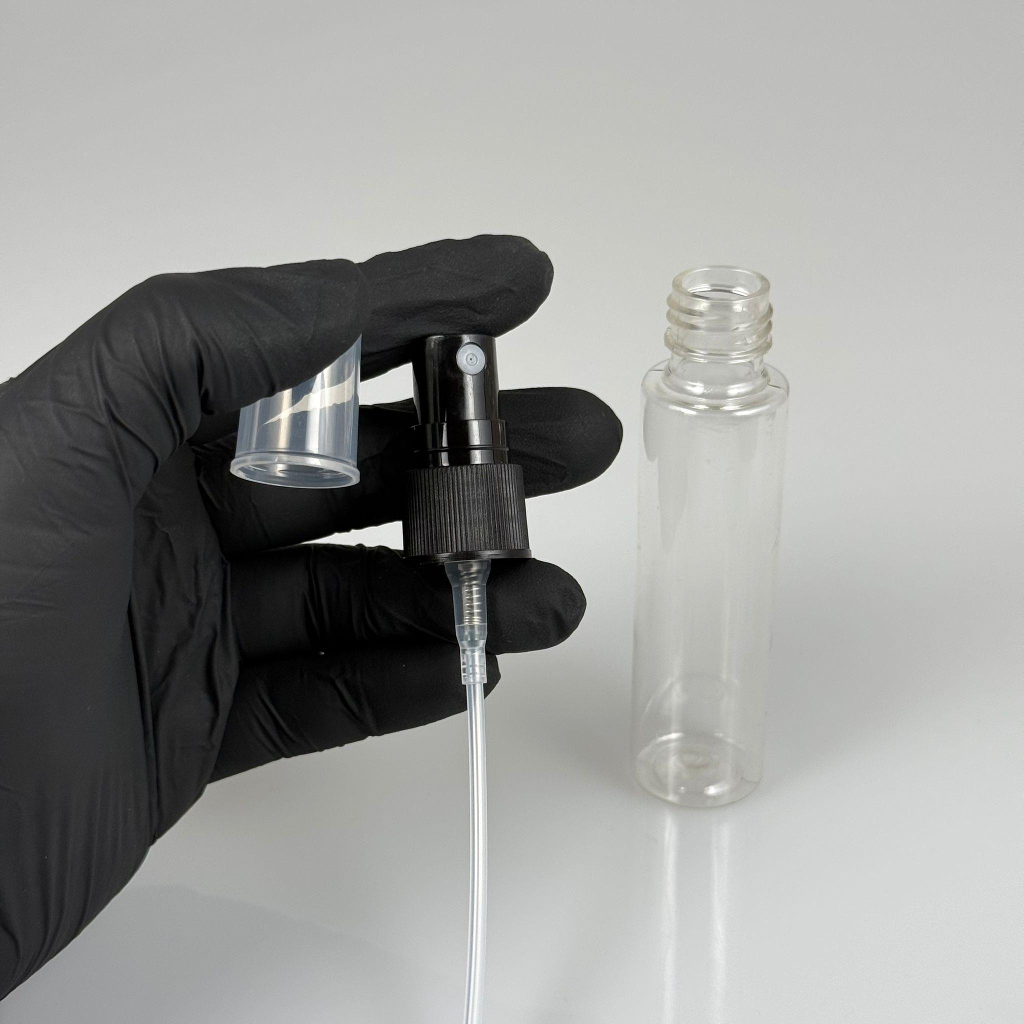 35 CC PET ŞİŞE ŞEFFAF - SİYAH SPREYLİ - 35 ML PLASTİK SPREY ŞİŞE
