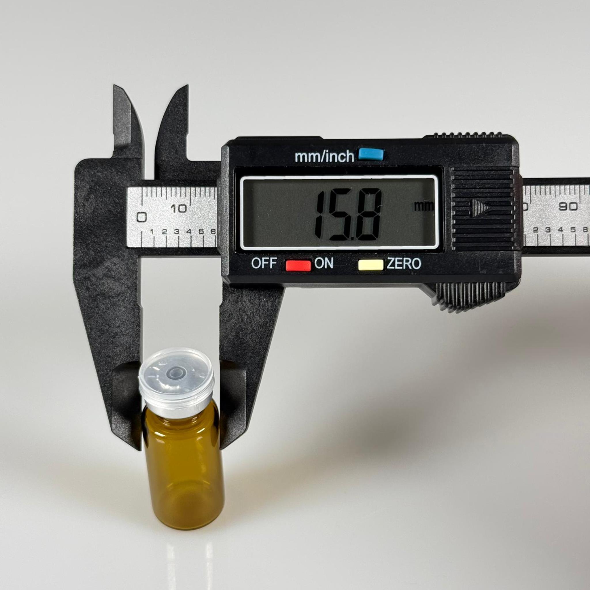 3 ML vial flakon şişe - 13 ağız 3 cc amber cam ilaç şişesi + kauçuk butil enjektör tıpası + gümüş alüminyum kapaklı takım