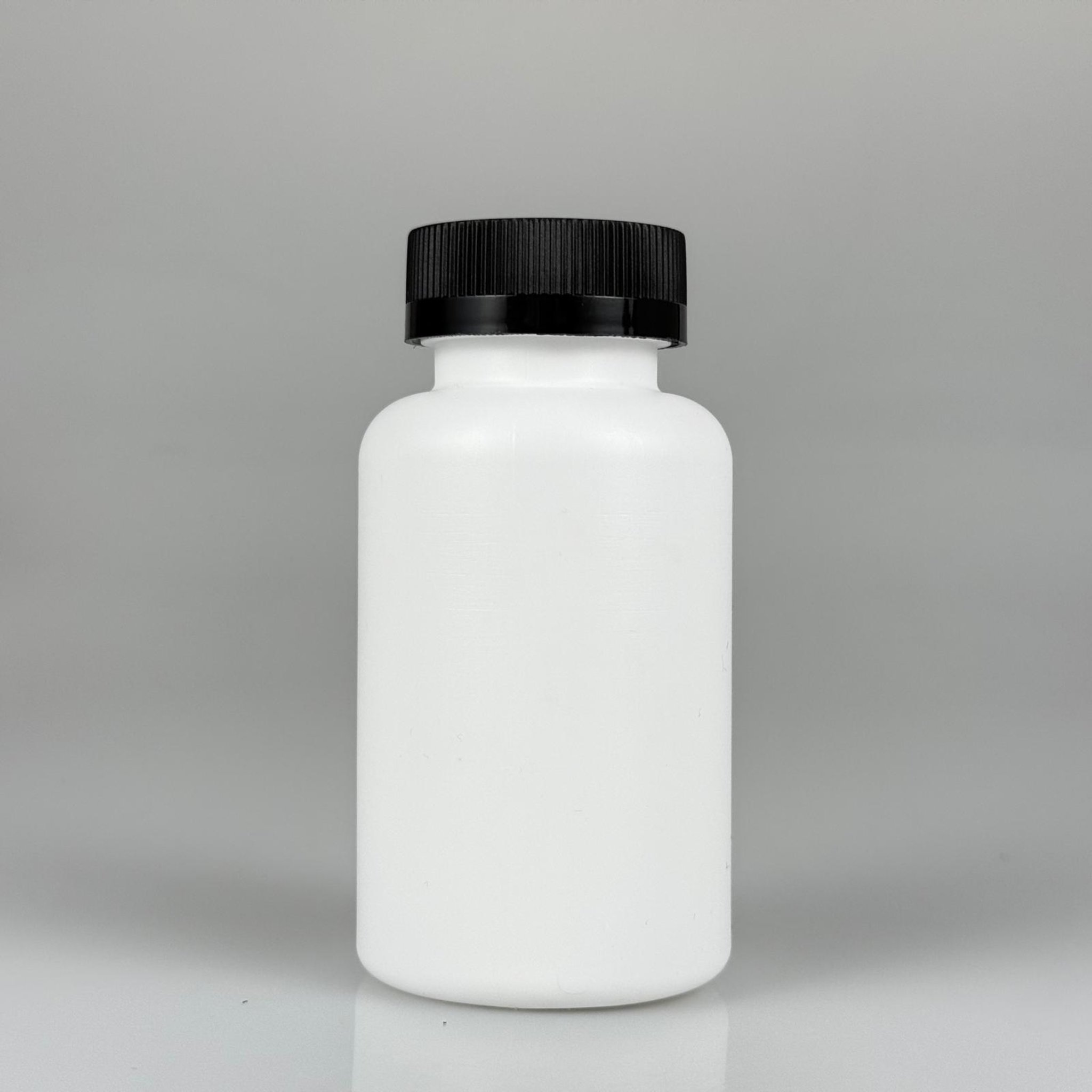 200 CC BEYAZ PE POLİETİLEN TABLET ŞİŞESİ (20 GR) - SİYAH ÇOCUK KİLİT KAPAKLI - 200 ML KAPSÜL KUTUSU - İLAÇ ŞİŞESİ - MEDİKAL HAP ŞİŞESİ - FARMASÖTİK KAVANOZ