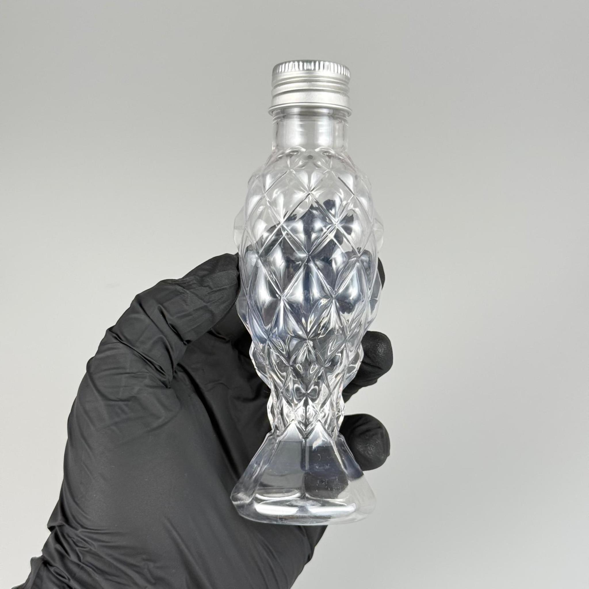 100 CC CAMPET BALIKSIRTI PET ŞİŞE (24 AĞIZ) + KÖPÜK CONTALI GÜMÜŞ METAL ALÜMİNYUM KAPAK TAKIM - 100 ML KAPAKLI CAMPET PALSTİK ŞİŞELER