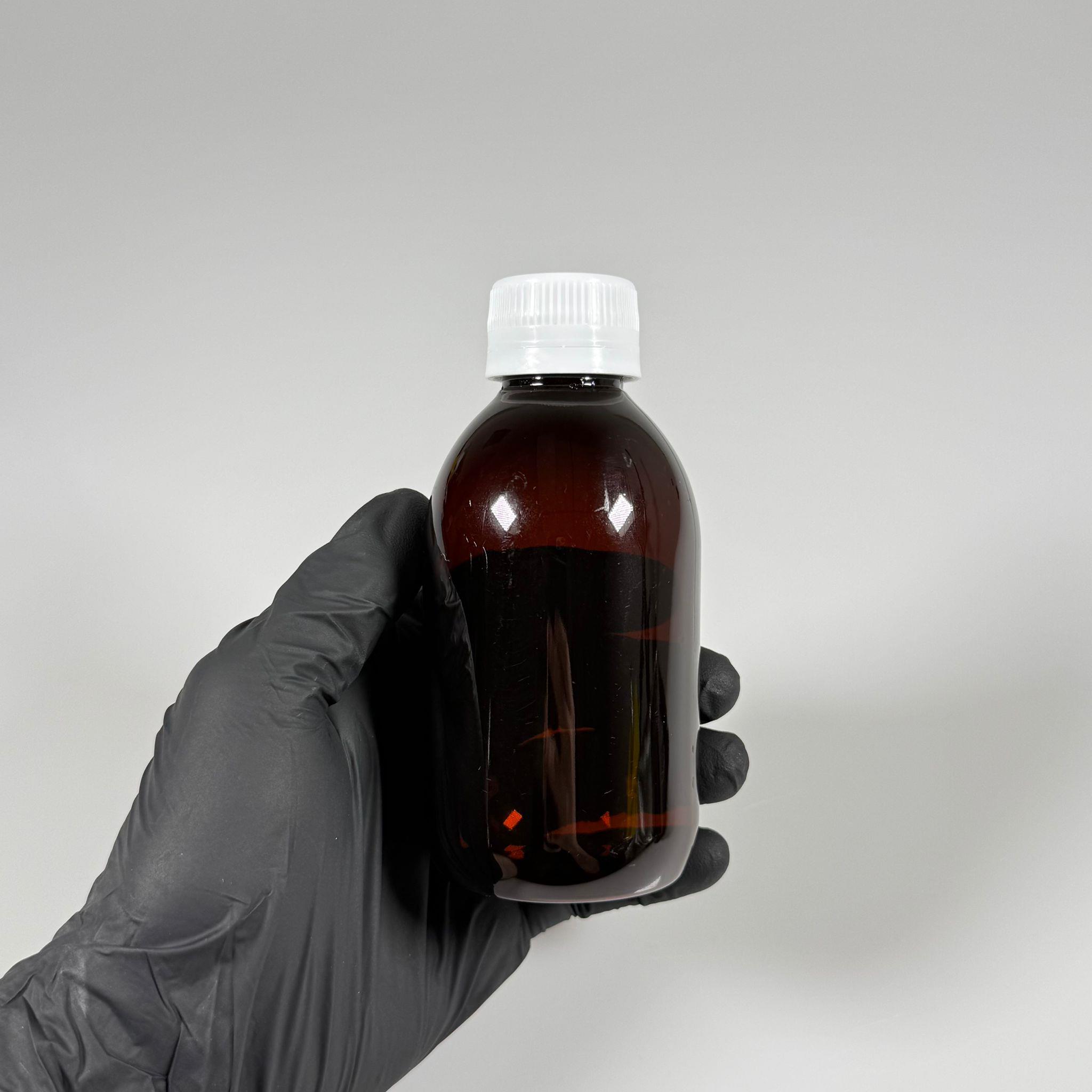 200 CC AMBER PET ECZA ŞİŞESİ - BEYAZ KİLİTLİ CONTALI KAPAKLI  - 200 ML KAHVERENGİ PLASTİK ŞURUP ŞİŞESİ (21 GR)