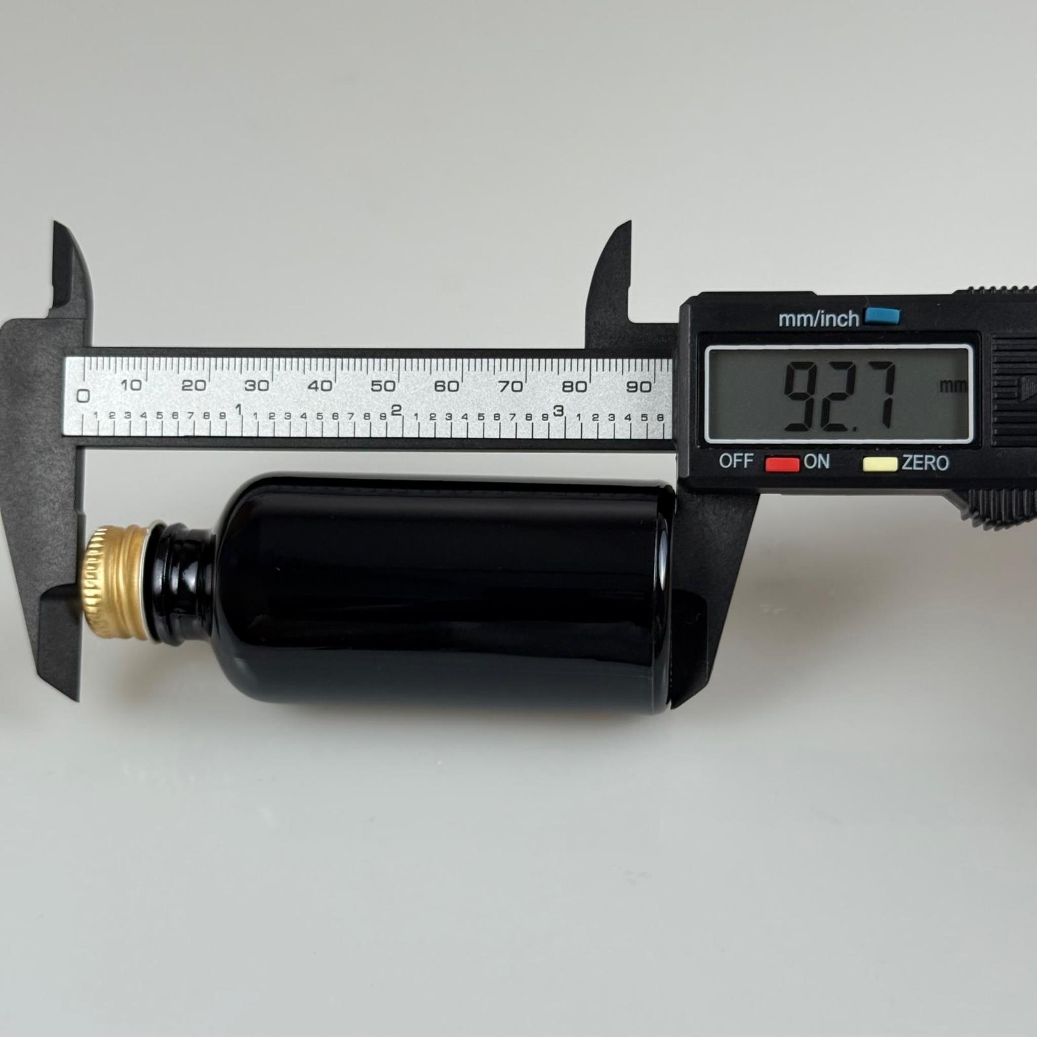 50 CC SİYAH CAM ŞİŞE - GOLD VİDALI METAL KAPAKLI - 50 ML SİYAH STANDART CAM ŞİŞE