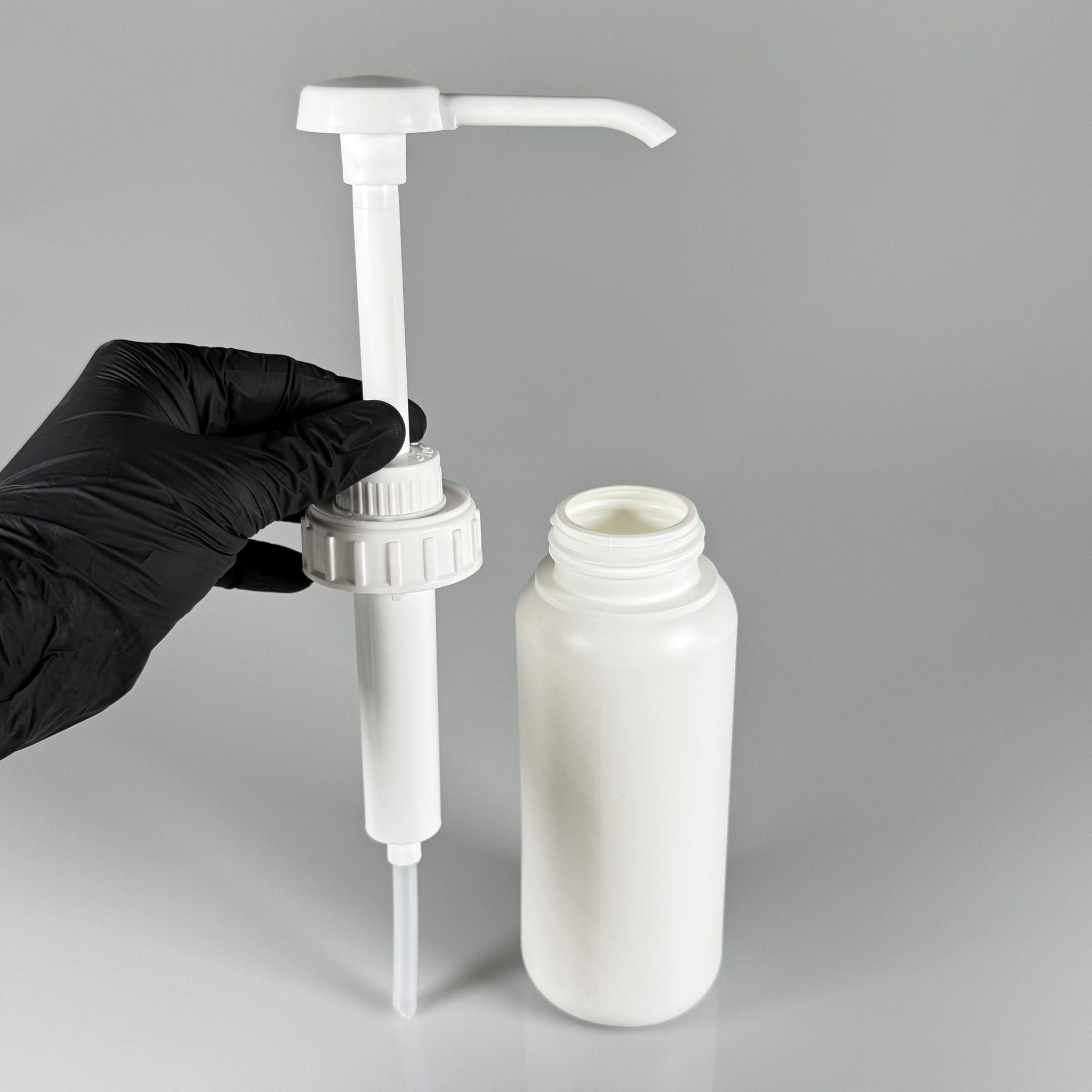 SOS, KETÇAP, ŞURUP, KİMYASAL, JEL VB İÇİN BOŞ DOZAJLI POMPALI POLİETİLEN PLASTİK ŞİŞE - 500 CC BEYAZ