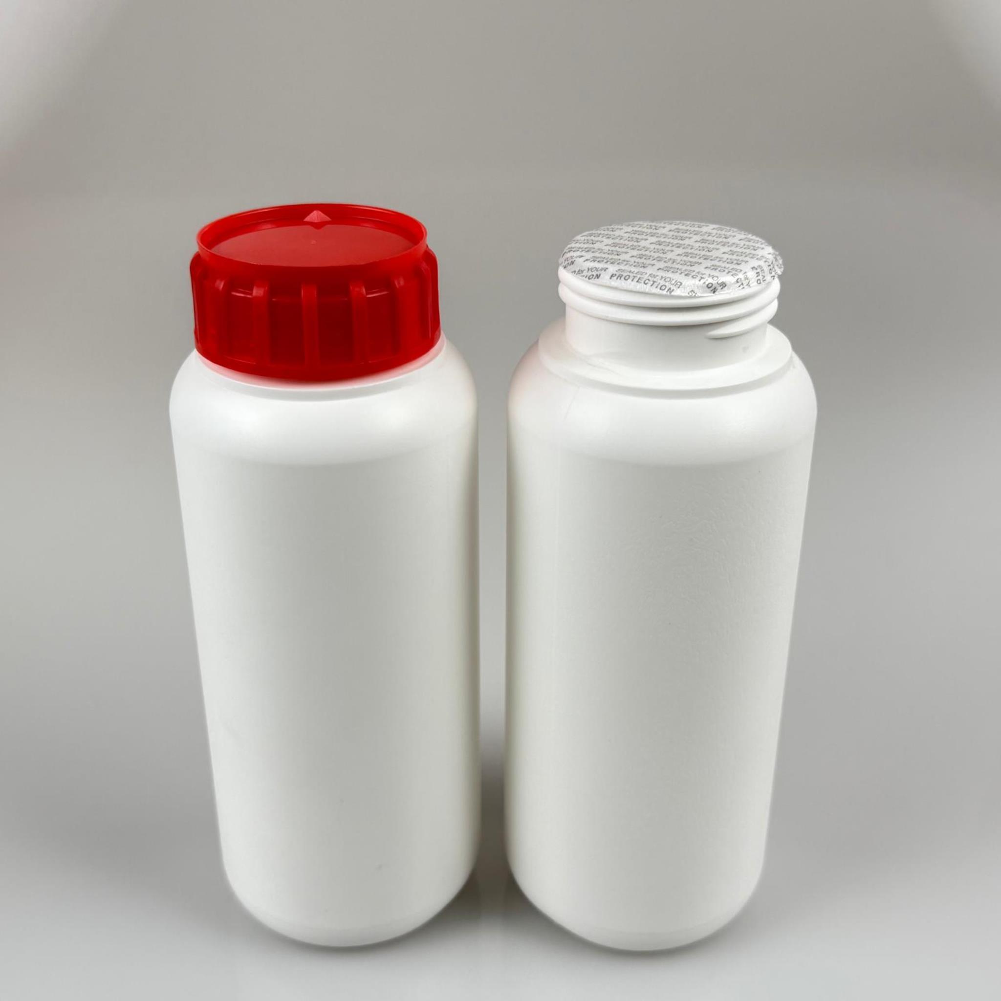 0,5 LT ZİRAİ İLAÇ BİDONU BEYAZ + KIRMIZI ALÜMİNYUM FOLYOLU İNDİKSİYON CONTA SK50 KAPAK + KENDİNDEN YAPIŞKANLI KÖPÜK CONTALI - 500 CC PE POLİETİLEN TARIM BİDON