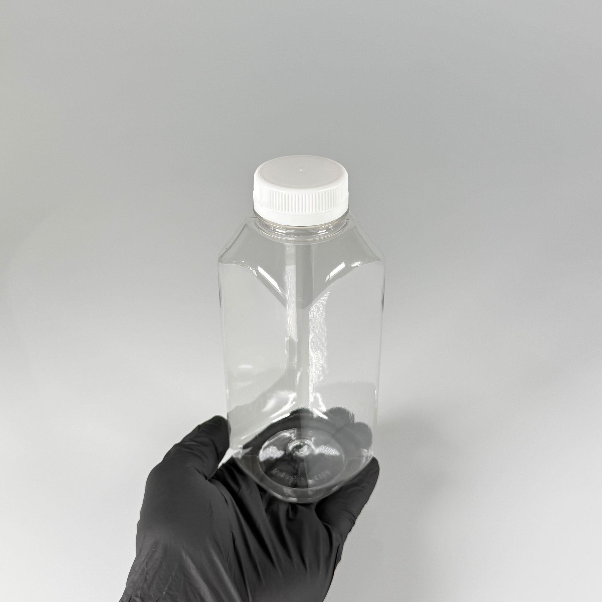 500 CC KÖŞELİ KARE PET ŞİŞE (28 GR) - 38 MM GENİŞ AĞIZLI BEYAZ KİLİTLİ KAPAKLI - 500 ML DETOX, MEYVE SUYU, SMOOTHIE, AYRAN, SÜT, MEŞRUBAT VB İÇİN BOŞ PLASTİK ŞİŞELER