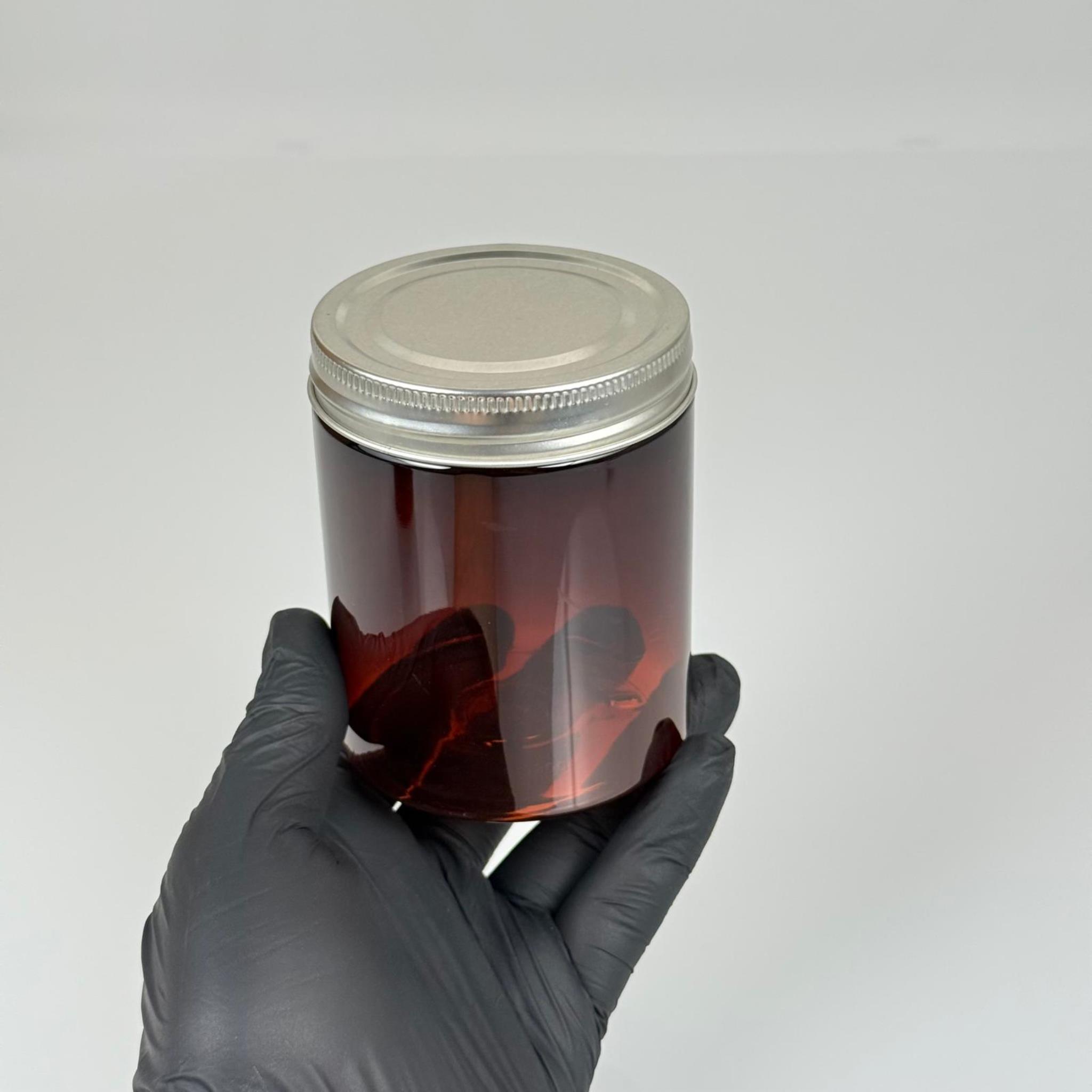300 ML SERT PET KAVANOZ + GÜMÜŞ METAL KAPAK + İÇ TIPA - 300 CC KALIN AMBER PLASTİK KAVANOZ GÜMÜŞ METAL KAPAKLI İÇ TIPALI TAKIM - KREM KAVANOZLARI