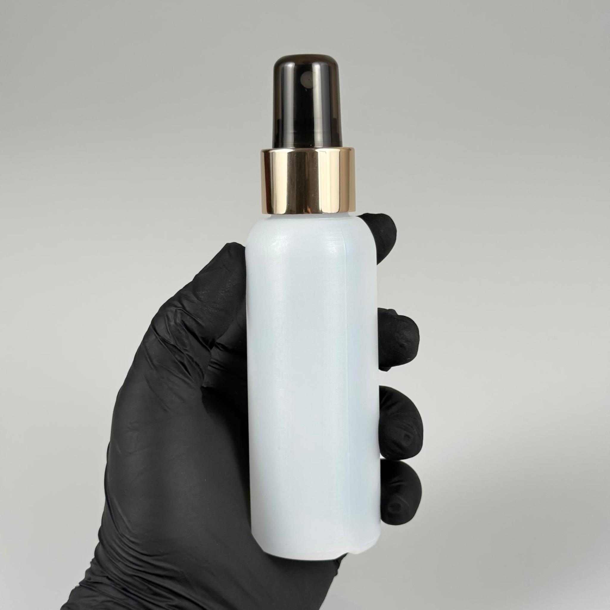 100 CC NATÜREL SERT POLİETİLEN ŞİŞE + GOLD SPREYLİ -  24 MM  - 100 ML SERT POLİETİLEN ŞİŞE