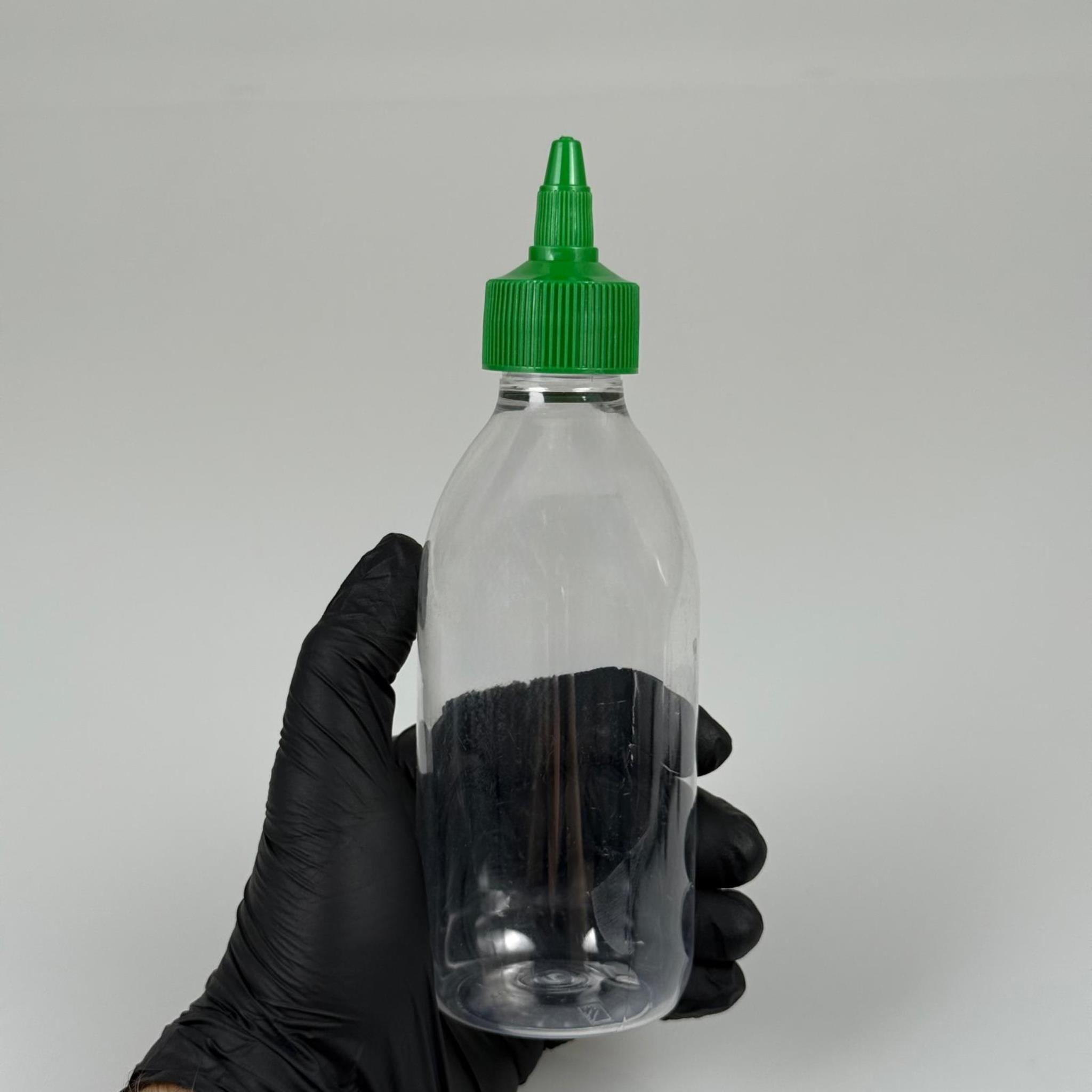 ZEYTİNYAĞI, SOS, ACI SOS, SİRKE, SRIRACHA VB BOŞ ŞİŞELERİ - YEŞİL SİVRİ TWİST AKITICI KAPAK + 250 ML ŞEFFAF FRANSIZ PET PLASTİK ŞİŞE TAKIM