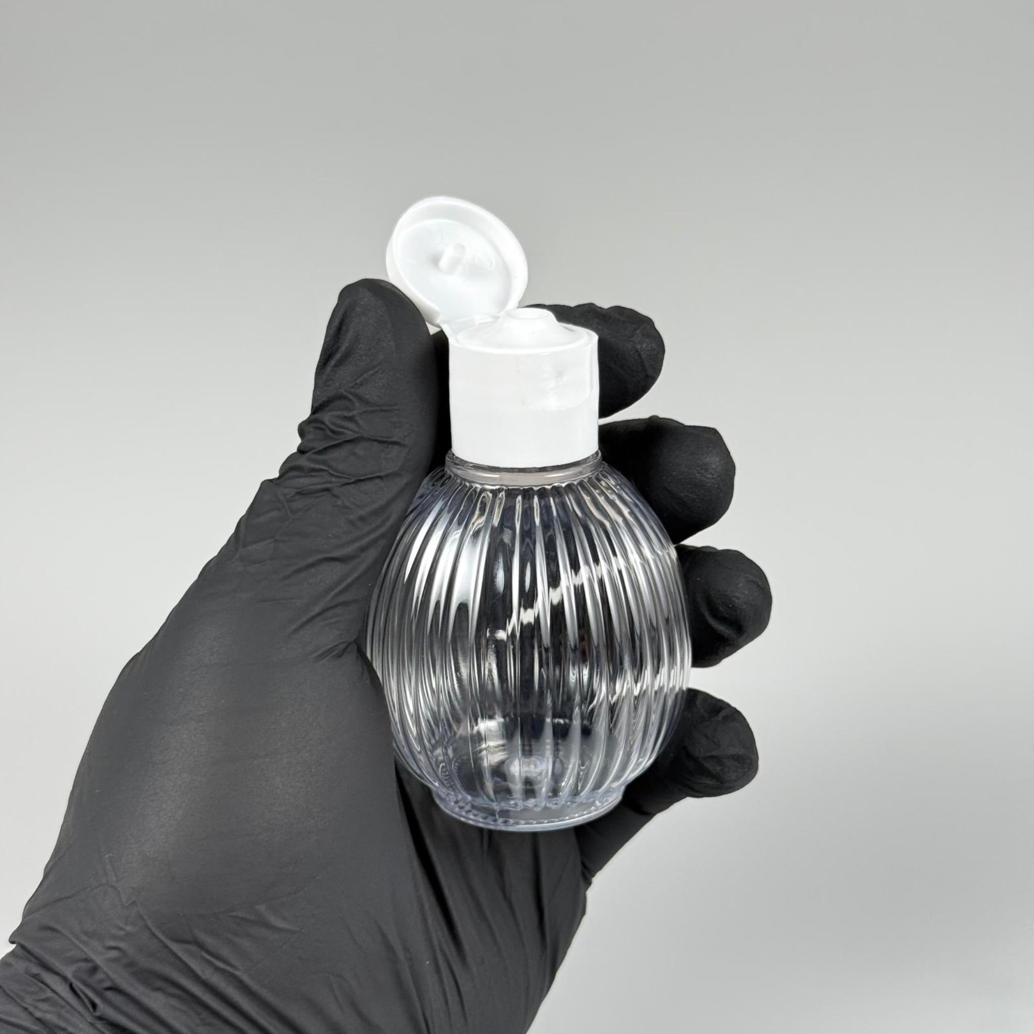 50 CC TOP ÇİZGİLİ DESENLİ 18 MM BEYAZ FLİPTOP KAPAKLI PET ŞİŞE - 50 ML TOP MODEL ÇİZGİLİ FLİPTOP KAPAKLI PLASTİK ŞİŞE