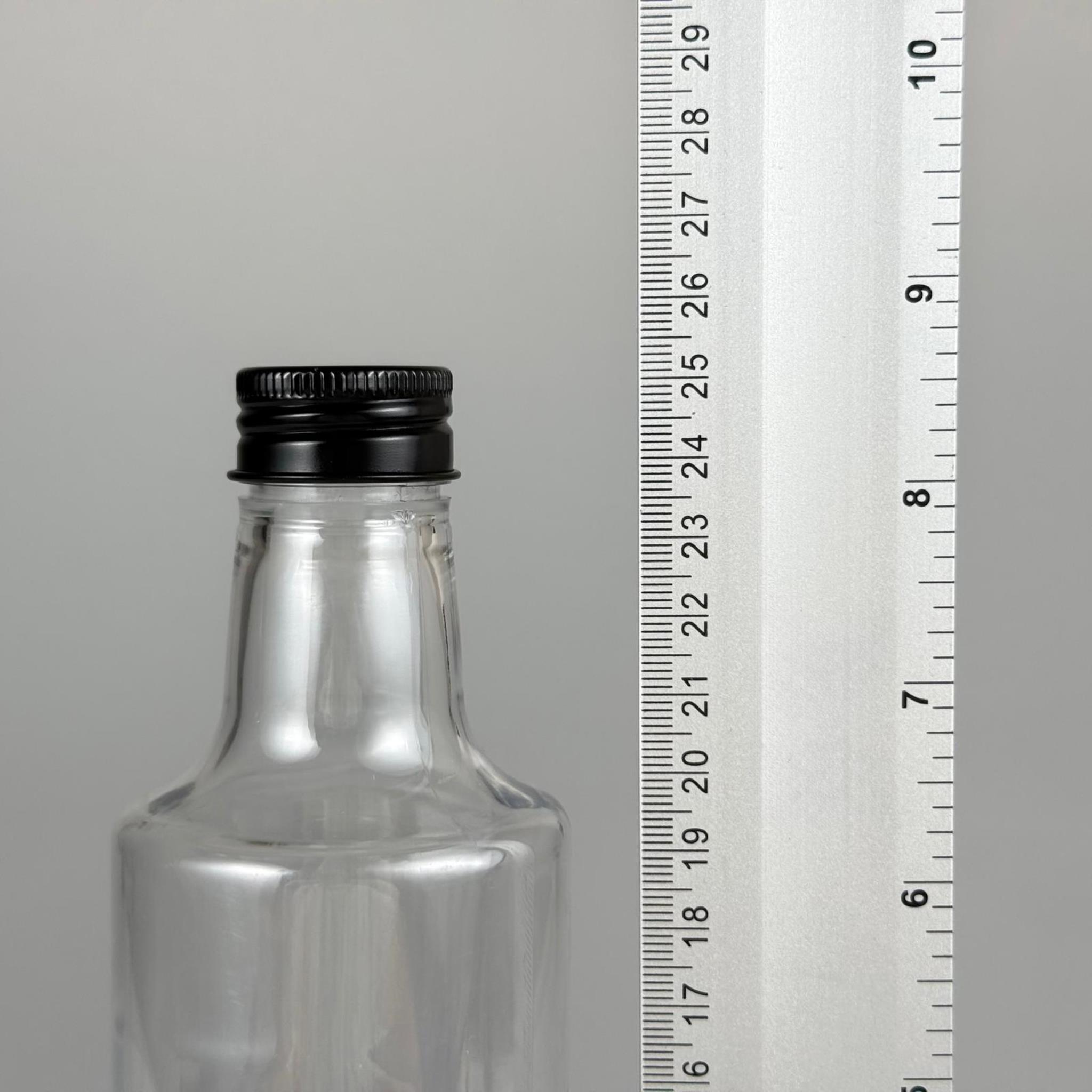 500 CC DORİKA SİLİNDİR PET ŞİŞE - CONTALI SİYAH METAL KAPAKLI -  (60 GR) CAM GÖRÜNÜMLÜ SERT KALIN KIRILMAZ 500 ML SİLİNDİR PLASTİK ŞİŞE