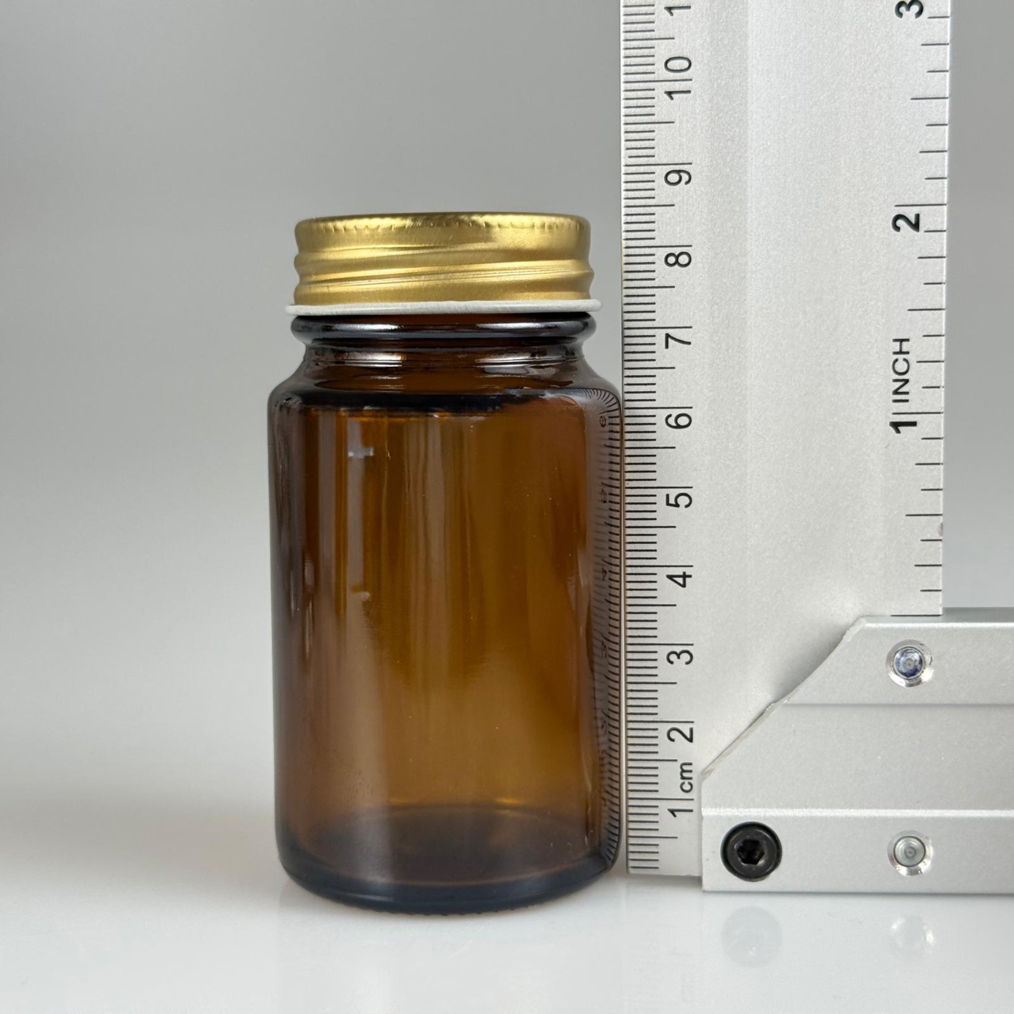 75 CC AMBER CAM TABLET ŞİŞESİ + GOLD METAL KAPAKLI TAKIM - 75 ML KAPSÜL ŞİŞESİ - GENİŞ AĞIZLI İLAÇ ŞİŞESİ - TABLET KAVANOZU