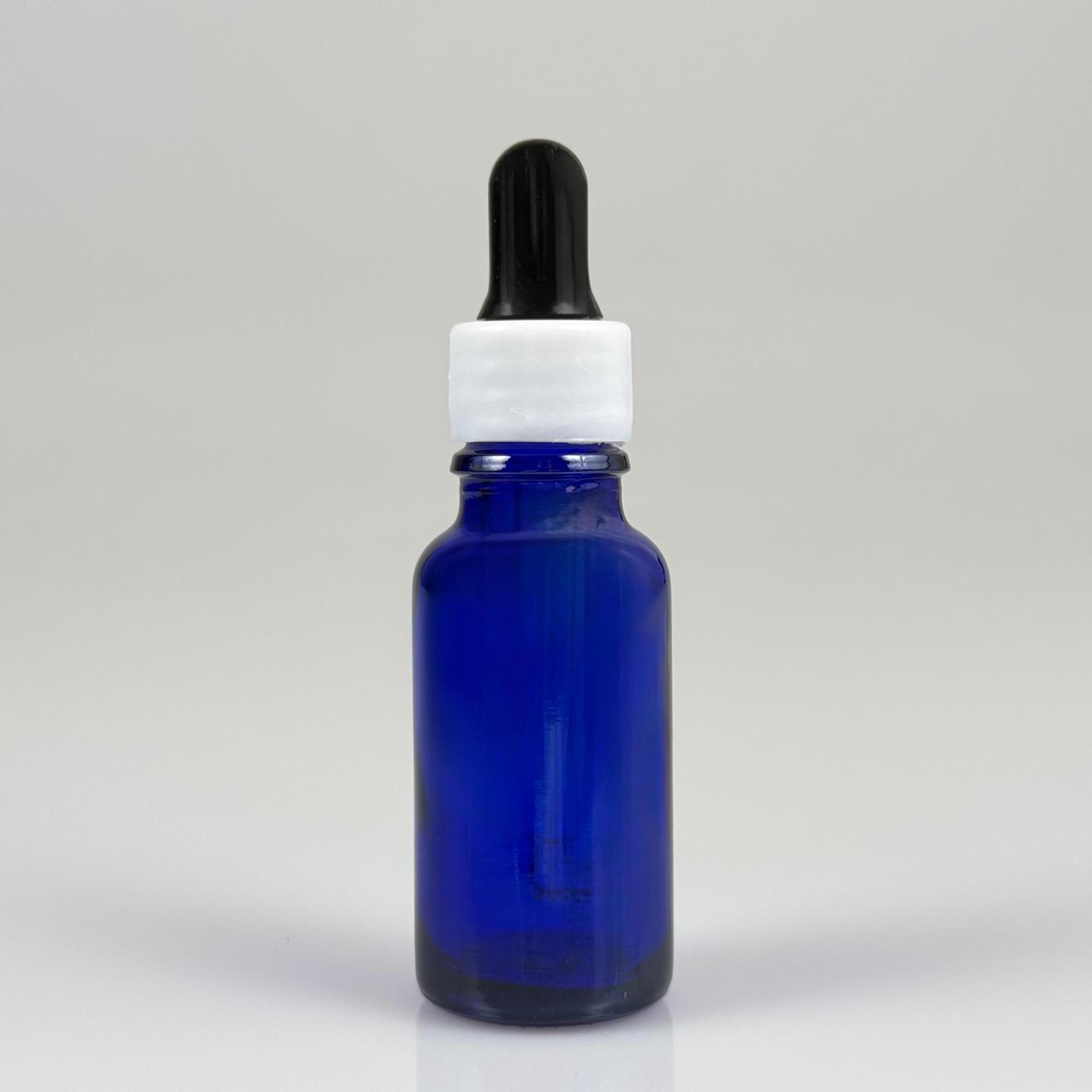 20 CC MAVİ CAM DAMLALIKLI ŞİŞE - SİYAH EMZİK + BEYAZ DÜZ KAPAK + CAM PİPET TAKIM - 20 ML DAMLALIKLI ŞİŞE SETİ