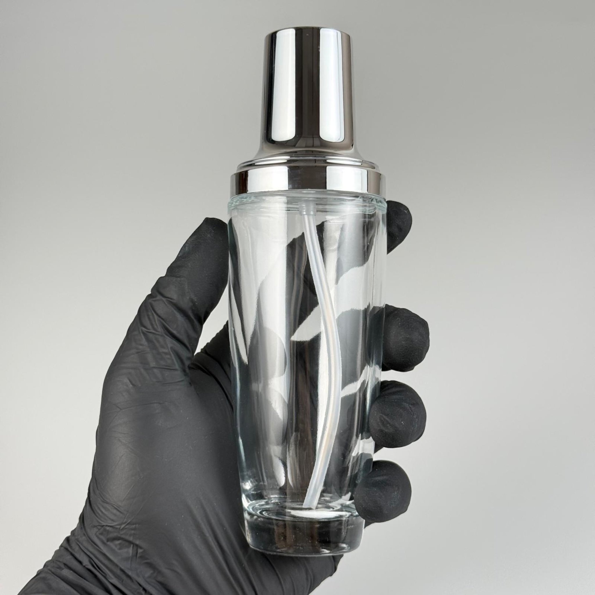 100 ML ROMA ŞİŞE - GÜMÜŞ METAL POMPALI BOŞ LÜX KREM VE LOSYON ŞİŞELERİ