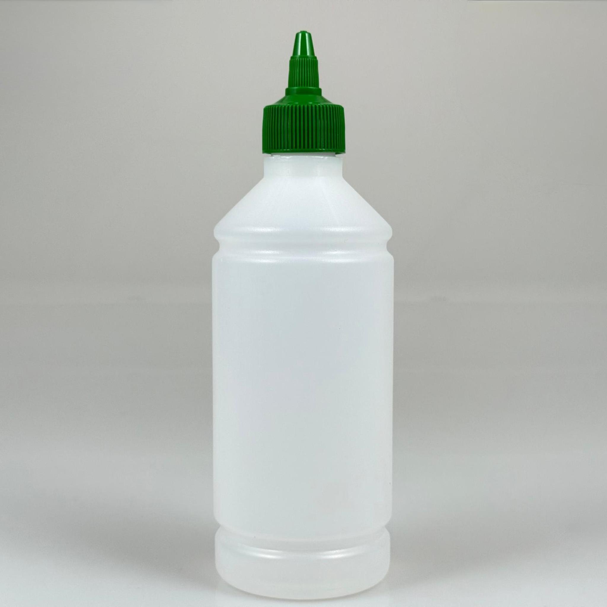 ZEYTİNYAĞI, SOS, ACI SOS, SİRKE, SRIRACHA VB BOŞ ŞİŞELERİ - YEŞİL SİVRİ TWİST AKITICI KAPAK + 500 ML NATÜREL POLİETİLEN PLASTİK ŞİŞE TAKIM