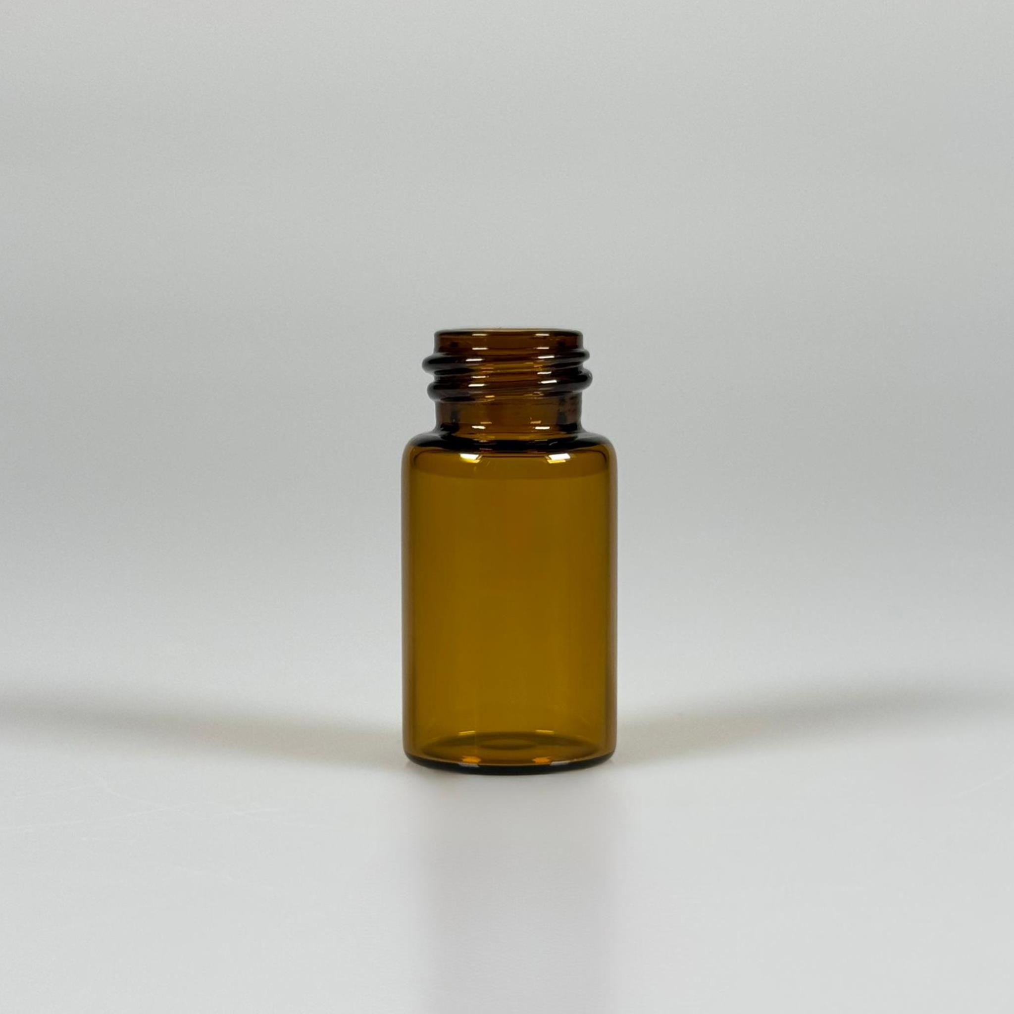 3 CC AMBER CAM ŞİŞE - 14 MM VİDALI AĞIZ - KAPAKSIZ 3 ML CAM ŞİŞE