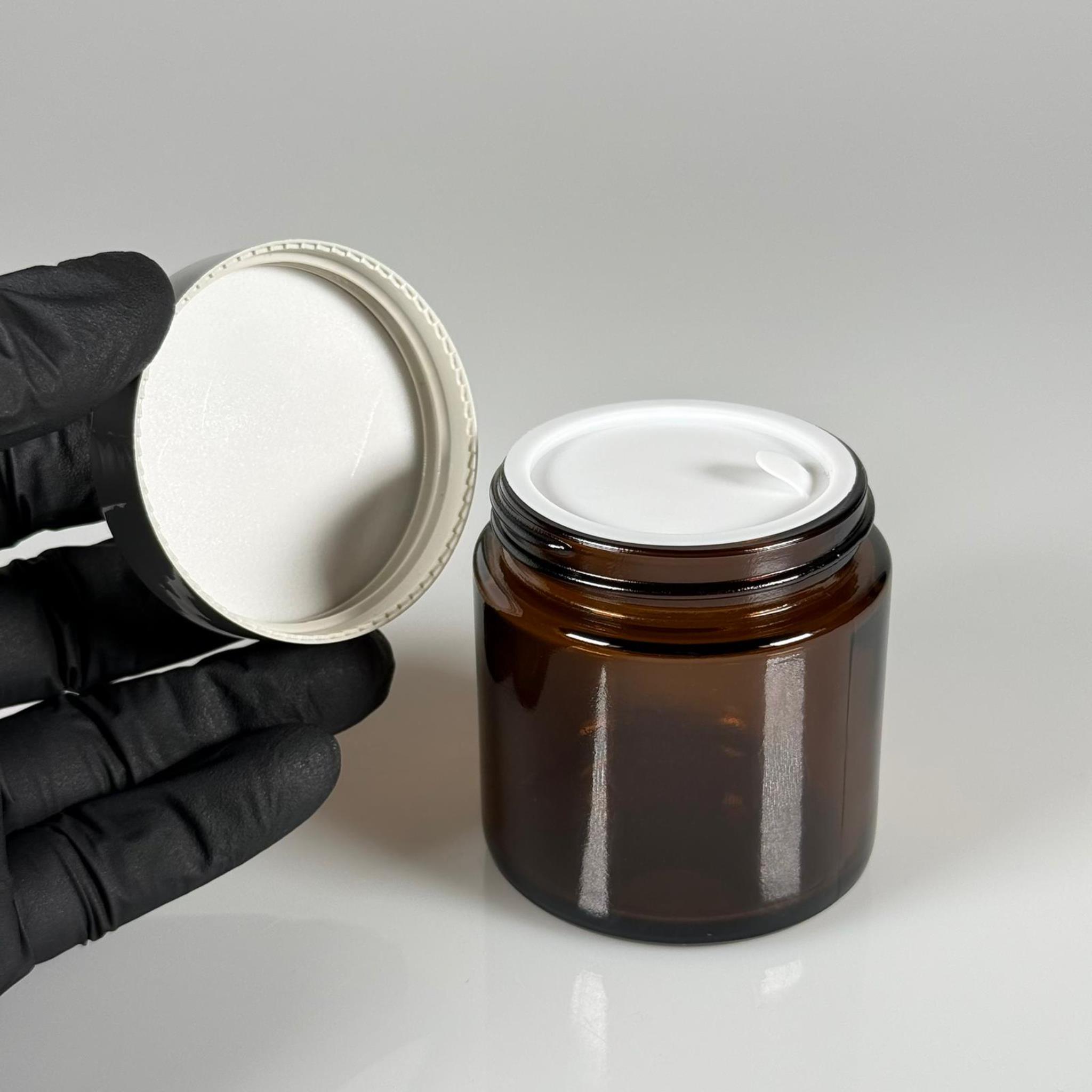 100 CC CAM AMBER KREM KAVANOZU - GÜMÜŞ KAPAKLI İÇ CONTALI - 100 ML KAHVERENGİ KREM KAVANOZU - AMBER MUM KAVANOZU