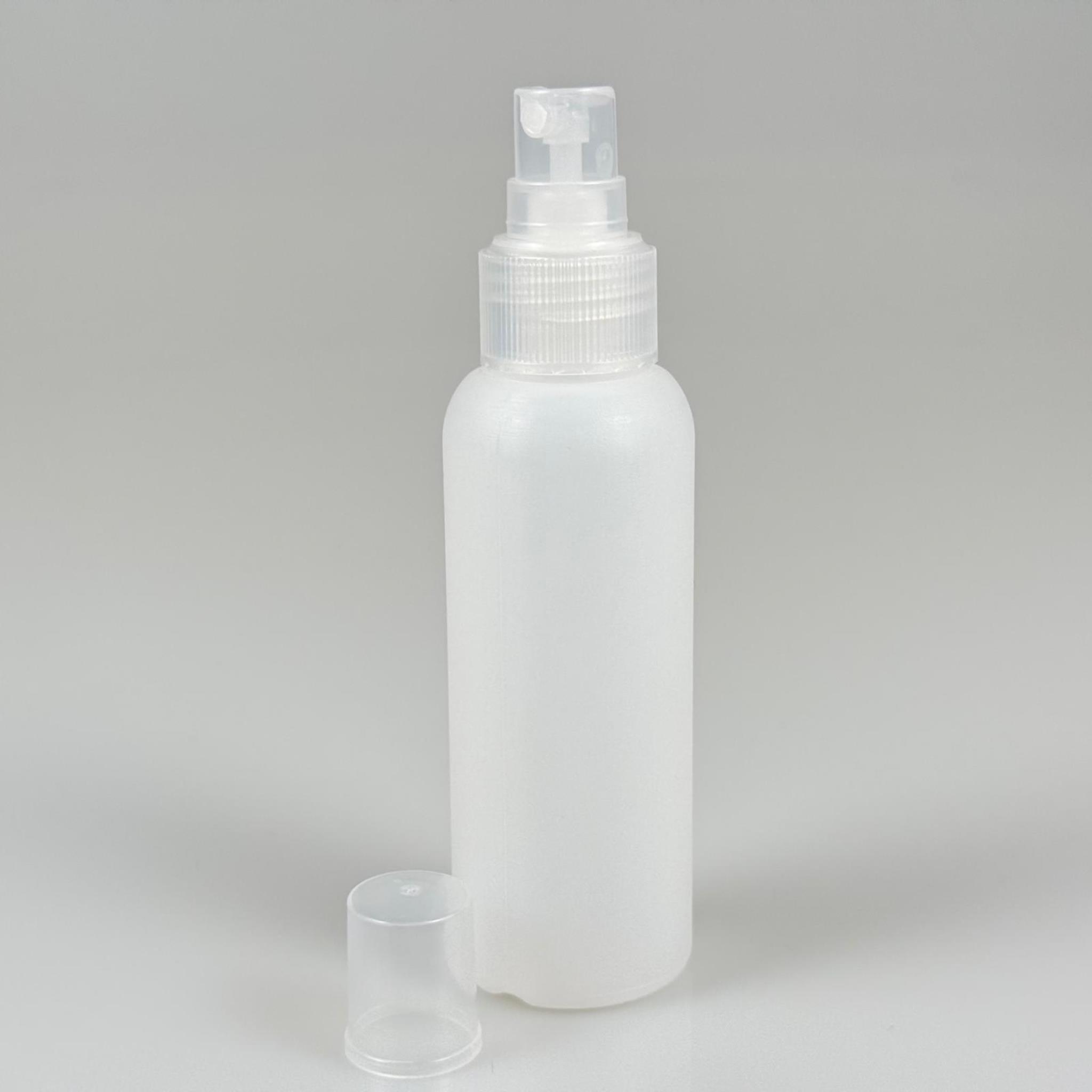 100 CC NATÜREL SERT POLİETİLEN ŞİŞE + ŞEFAFF SPREYLİ -  24 MM  - 100 ML SERT POLİETİLEN ŞİŞE