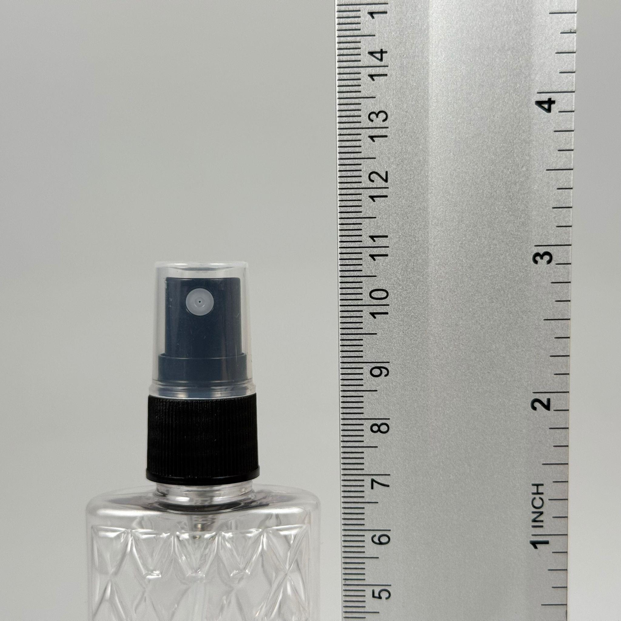 50 CC ŞEFFAF PET KÖŞELİ PARFÜM ŞİŞESİ - SİYAH SPREYLİ - 50 ML PLASTİK PARFÜM - KOLONYA ŞİŞESİ