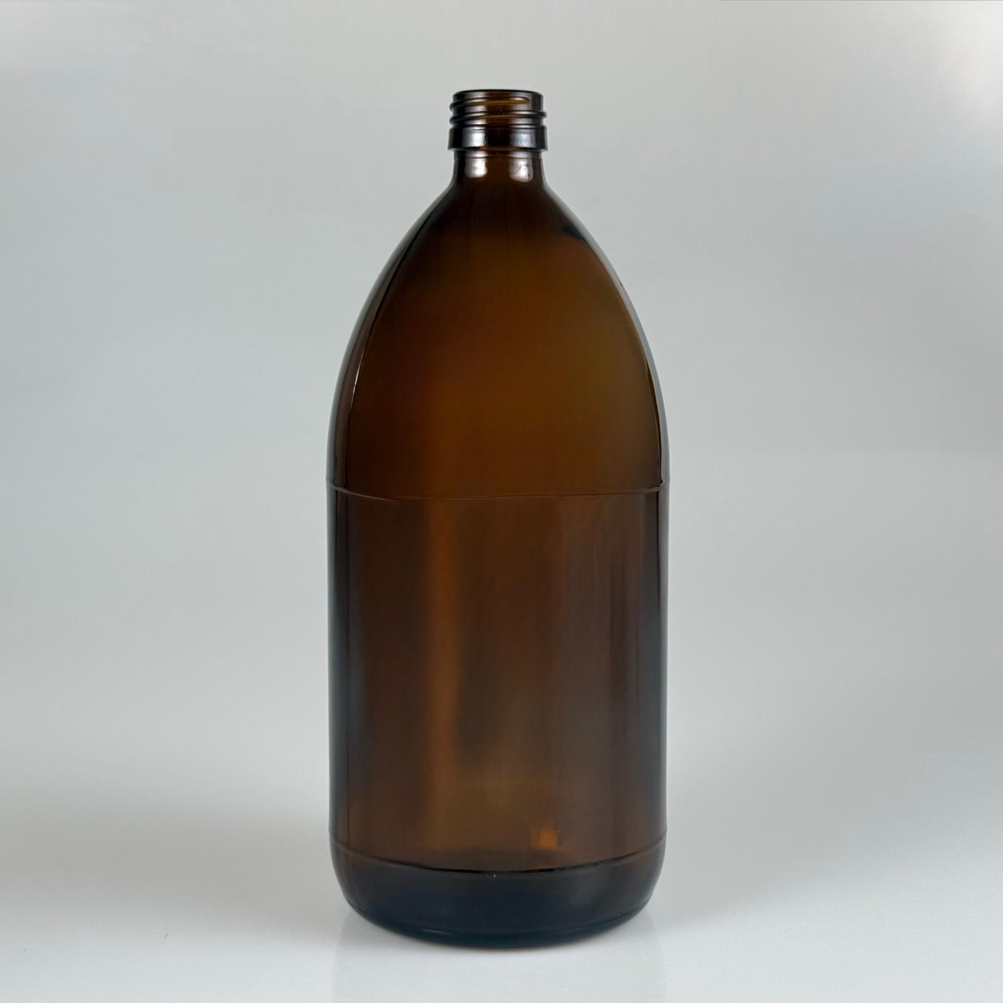 1000 CC AMBER CAM ŞİŞE KAPAKSIZ (28 AĞIZ) - 1 LT CAM ECZA ŞİŞESİ  - KAHVERENGİ