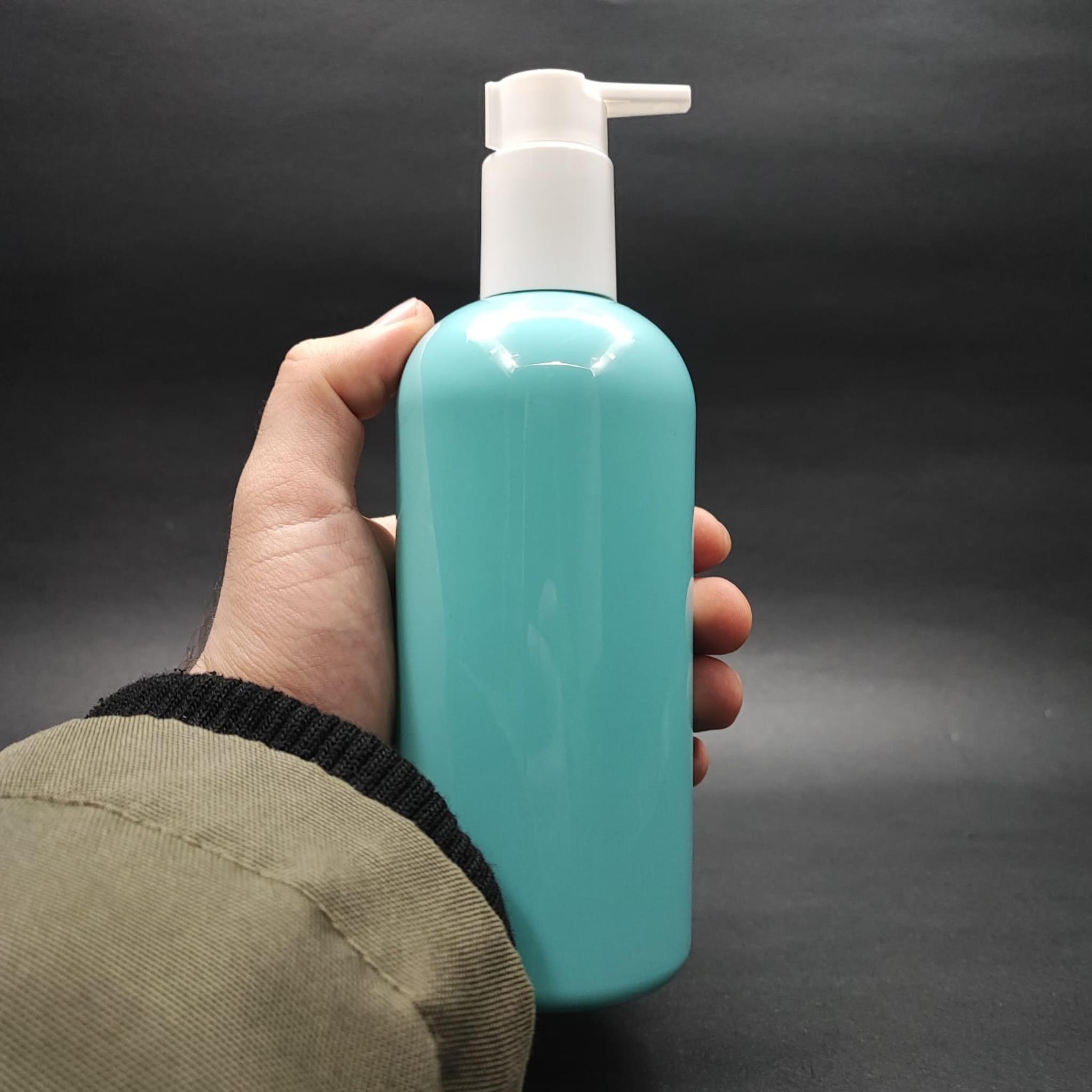 400 CC OVAL BOYUNLU SİLİNDİR PET ŞİŞE (30 GR) - BEYAZ XAVİER LOSYON POMPALI - 400 ML PLASTİK ŞİŞE - TURKUAZ