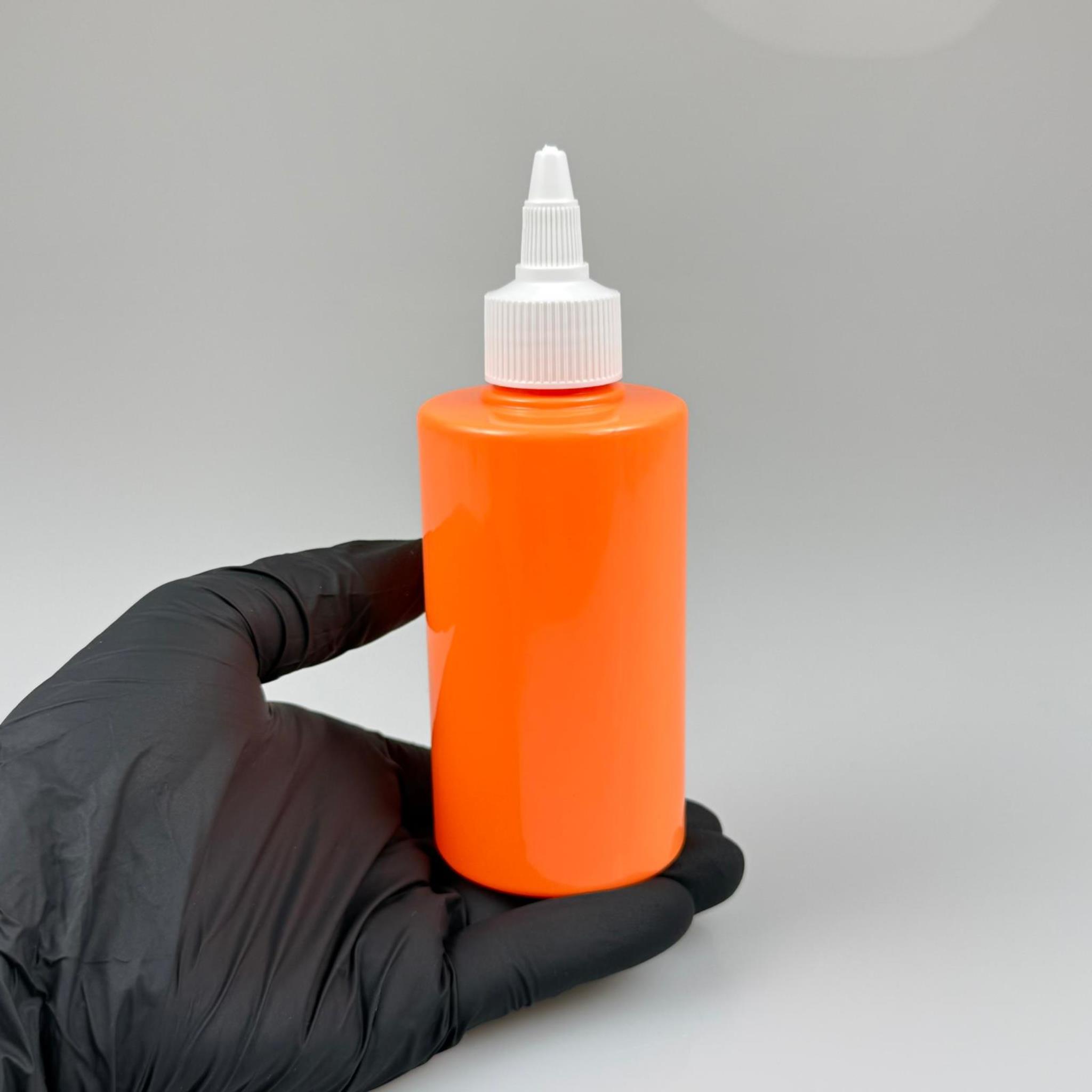 YAĞ, SOS, ACI SOS, SİRKE, SRIRACHA, MÜREKKEP, TUTKAL AKITICI VB BOŞ ŞİŞELERİ - BEYAZ SİVRİ TWİST AKITICI KAPAK + 200 ML KÜT TURUNCU SERT PET PLASTİK ŞİŞE TAKIM