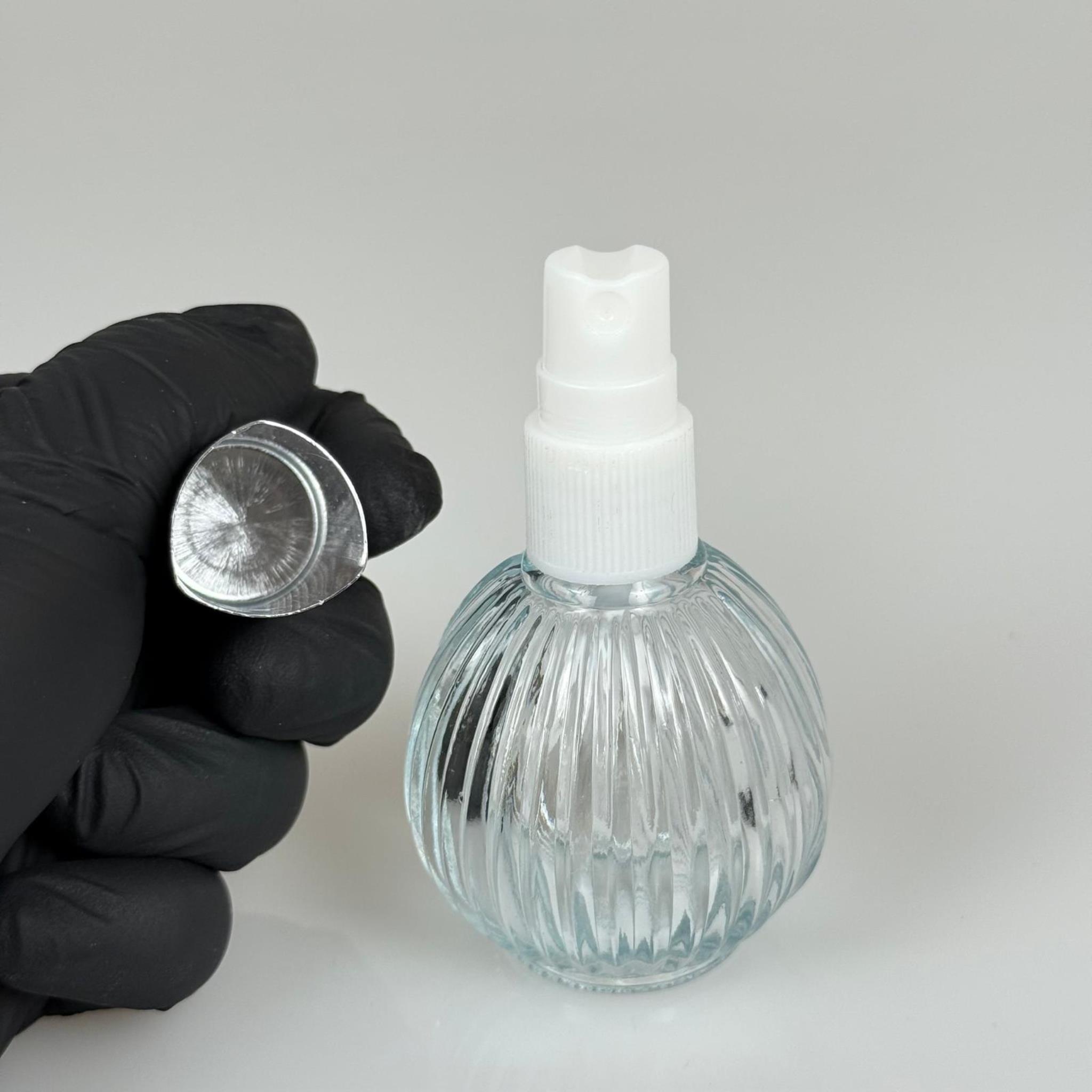 50 CC ÇİZGİLİ TOP CAM ŞİŞE + GÜMÜŞ SPREY FISFIS - 50 ML HEDİYELİK CAM KOLONYA ŞİŞESİ - DÜĞÜN, NİŞAN, SÖZ, KINA, CENAZE, PROMOSYON, PARFÜM İÇİN HEDİYELİK KOLONYA ŞİŞELERİ