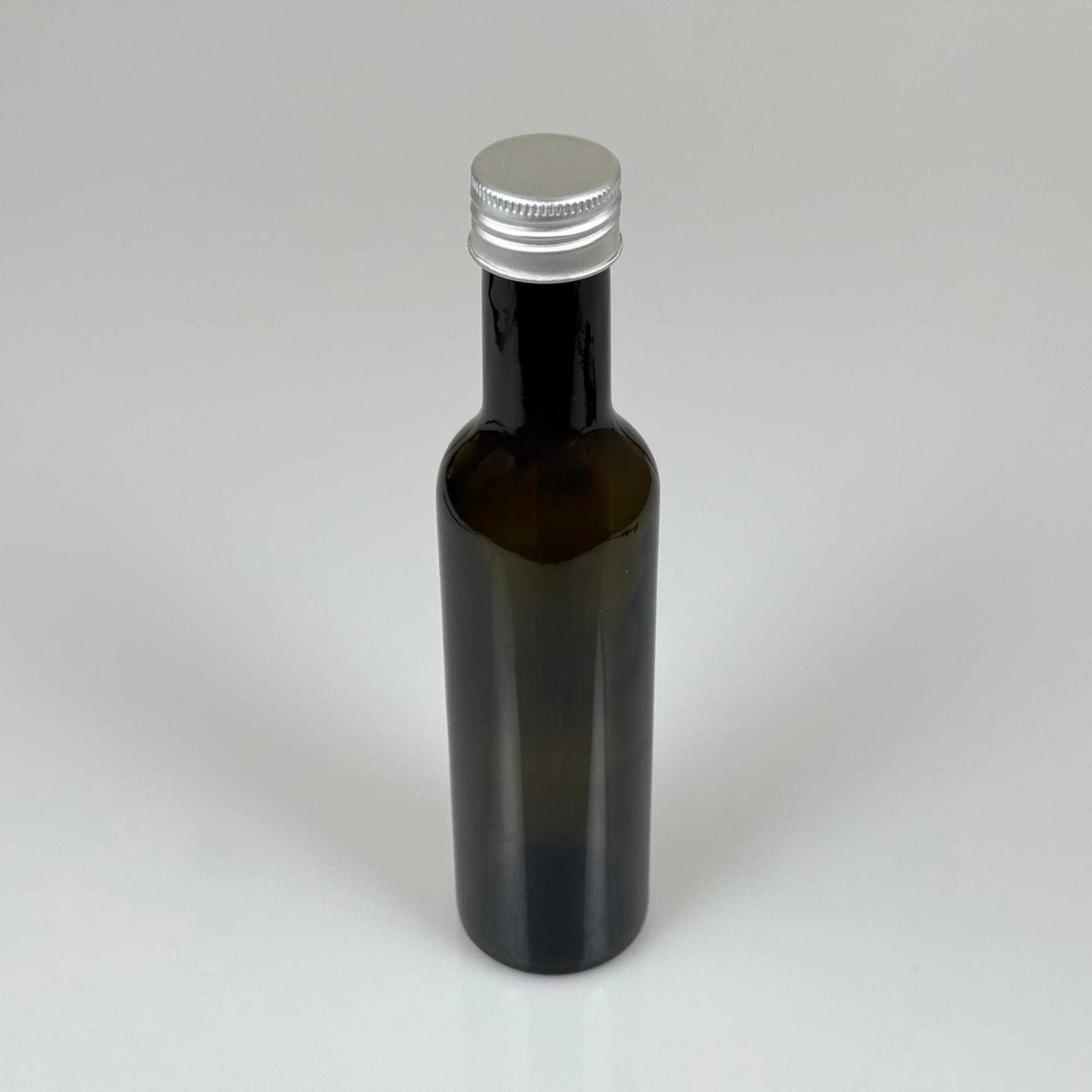 250 CC YEŞİL CESENA MODEL DORİCA CAM ŞİŞE - GÜMÜŞ METAL KAPAKLI - 250 ML CESENA ŞİŞE - YEŞİL