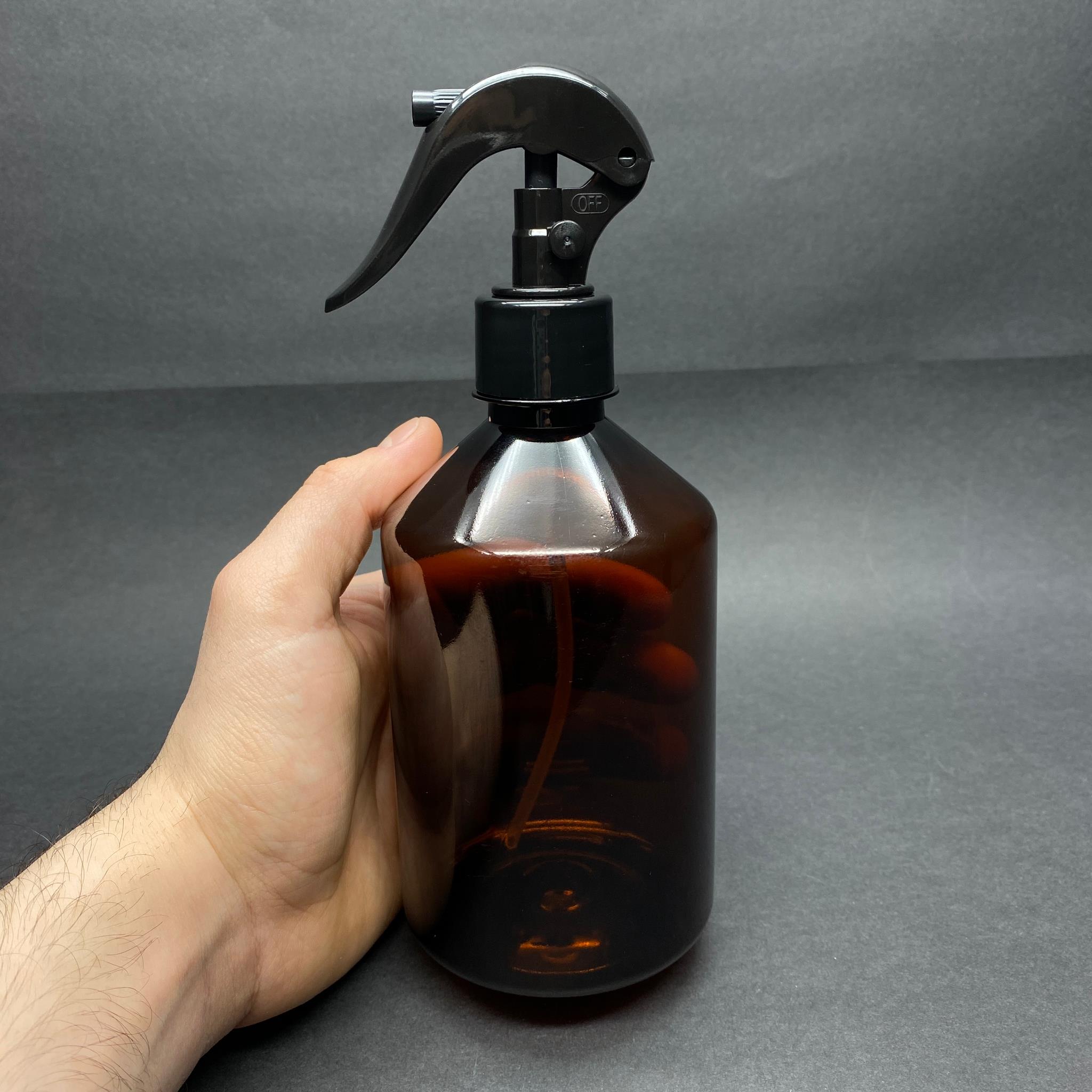 500 CC AMBER PLASTİK ŞİŞE - SİYAH TRİGER  SPREYLİ - 500 ML KAHVERENGİ BOŞ PLASTİK SPREY ŞİŞE - DUMAN ŞEKLİNDE PÜSKÜRTÜR