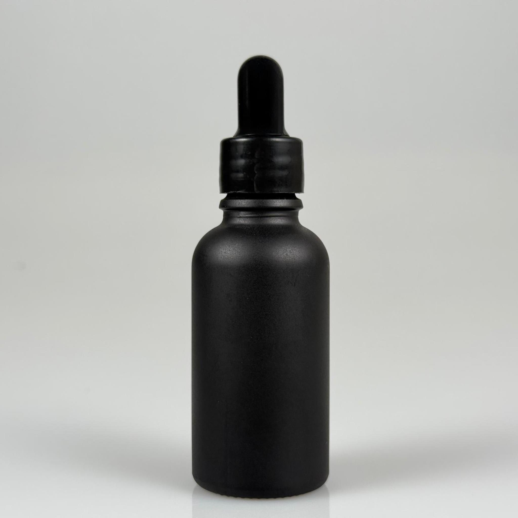 30 CC MAT SİYAH CAM DAMLALIKLI ŞİŞE - SİYAH EMZİK + SİYAH DÜZ KAPAK + CAM PİPET TAKIM - 30 ML MAT SİYAH DAMLALIKLI ŞİŞE SETİ