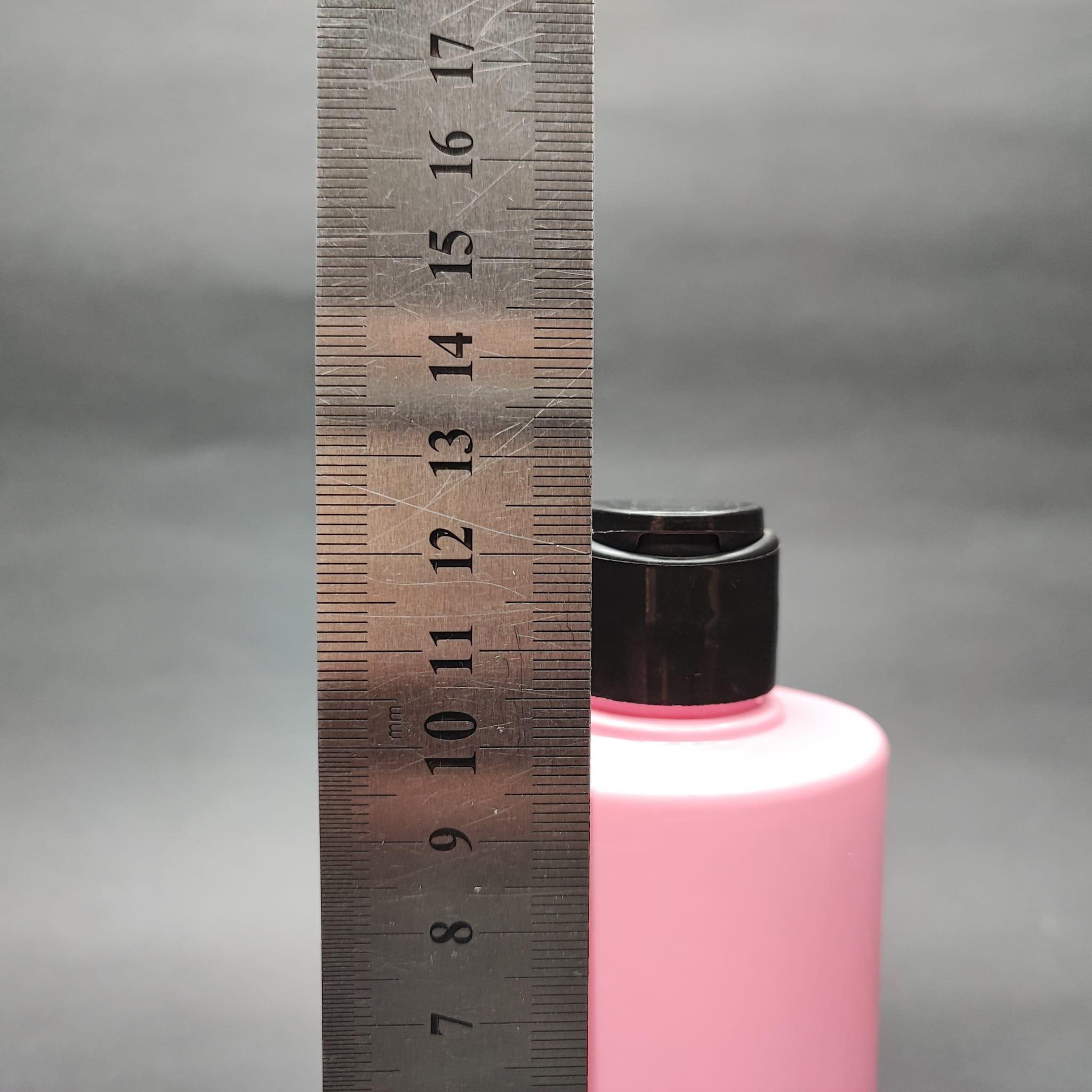 200 CC KÜT BOYUNLU SİLİNDİR PET ŞİŞE (24 GR) - SİYAH FARMASİ MODEL FLİPTOP KAPAKLI - 200 ML PLASTİK ŞİŞE - PEMBE