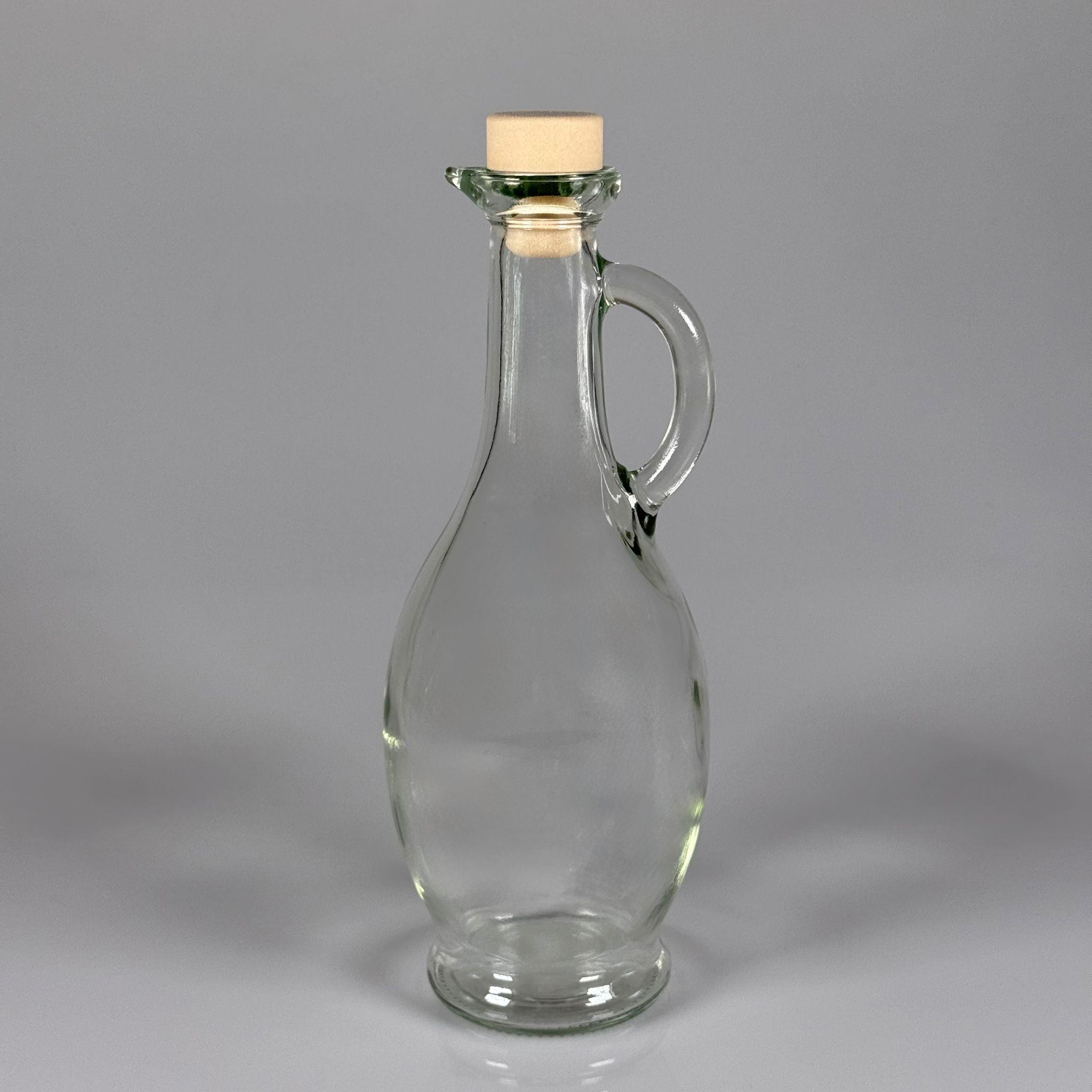 500 CC GAGALI ZEYTİNYAĞ İÇİN ŞEFFAF CAM ŞİŞE + AHŞAP GÖRÜNÜMLÜ SENTETİK MANTAR TIPA - 500 ML TIPALI CAM ŞİŞE